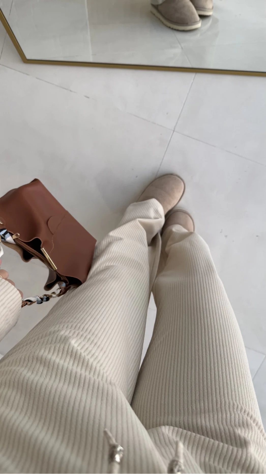 Paloma Fitilli Gömlek Pantolon Takım - Krem - KOD:6033