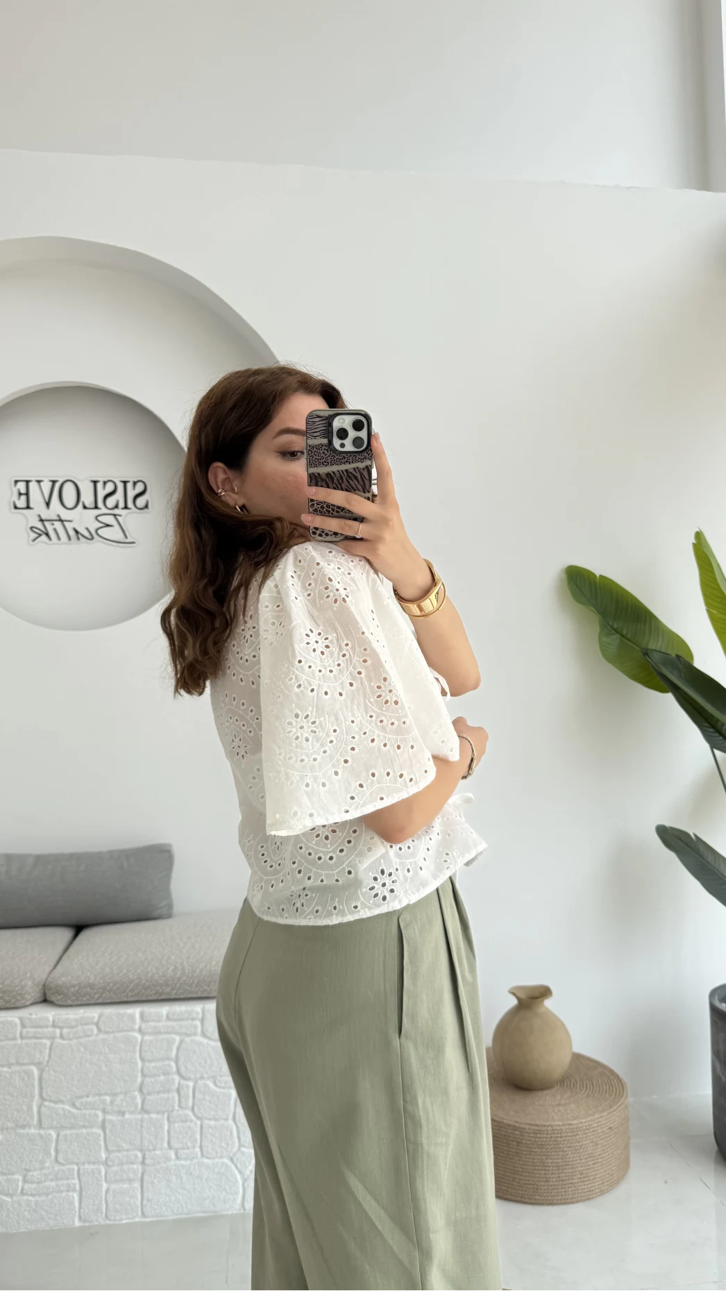 Papatya Brode Bağlamalı Bluz - 1025