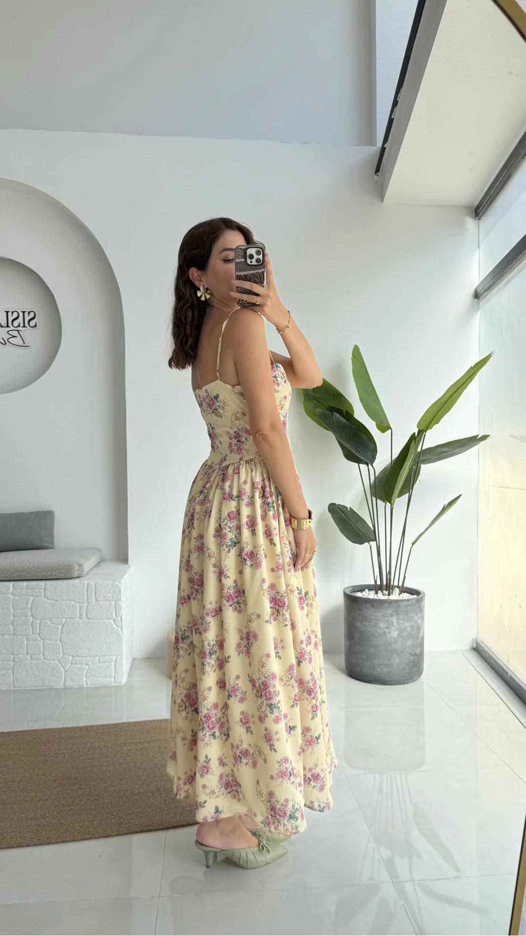 Paris Korse Detay Elbise - Bej - 00673