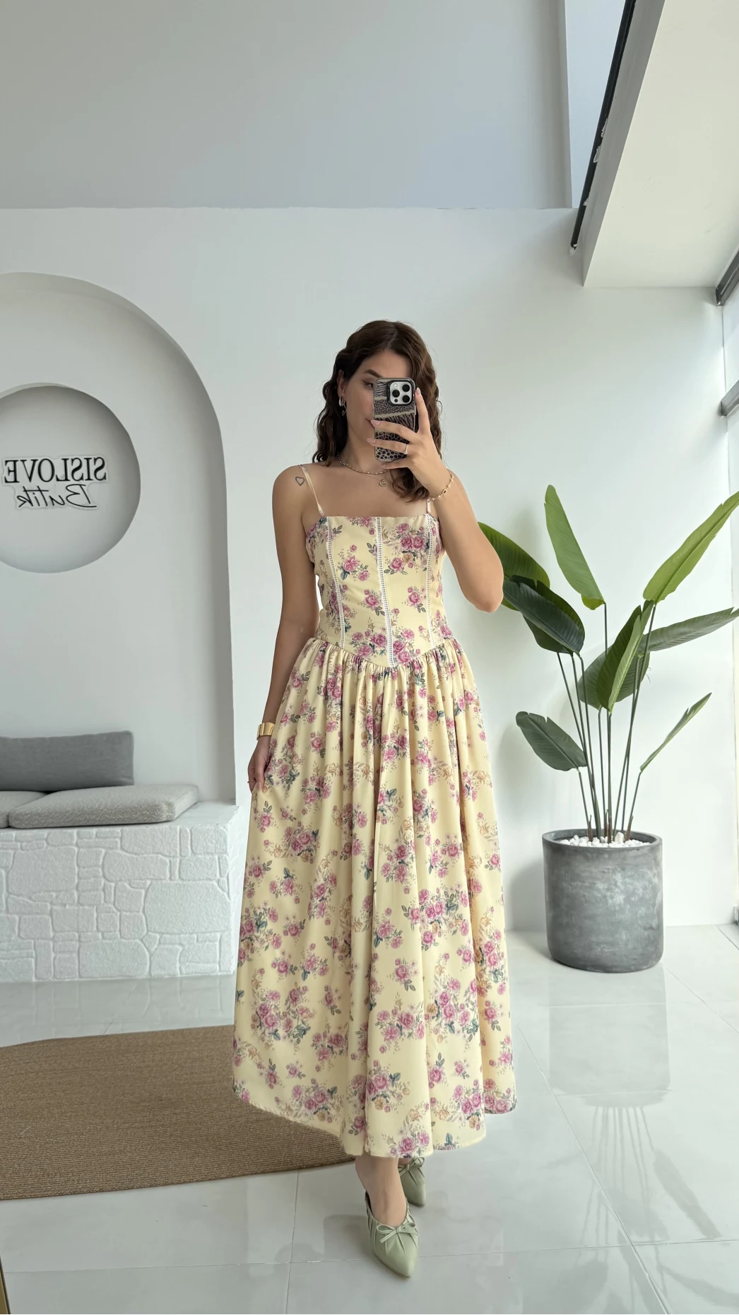 Paris Korse Detay Elbise - Bej - 00673