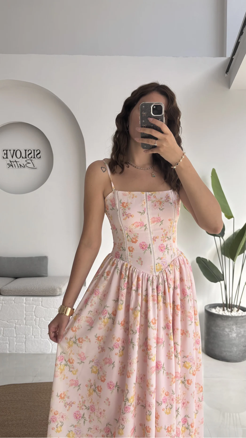 Paris Korse Detay Elbise - Pembe - 00673