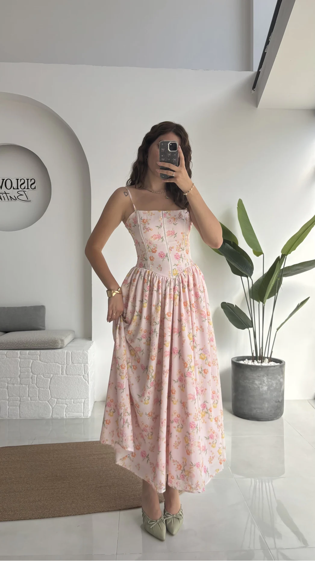 Paris Korse Detay Elbise - Pembe - 00673