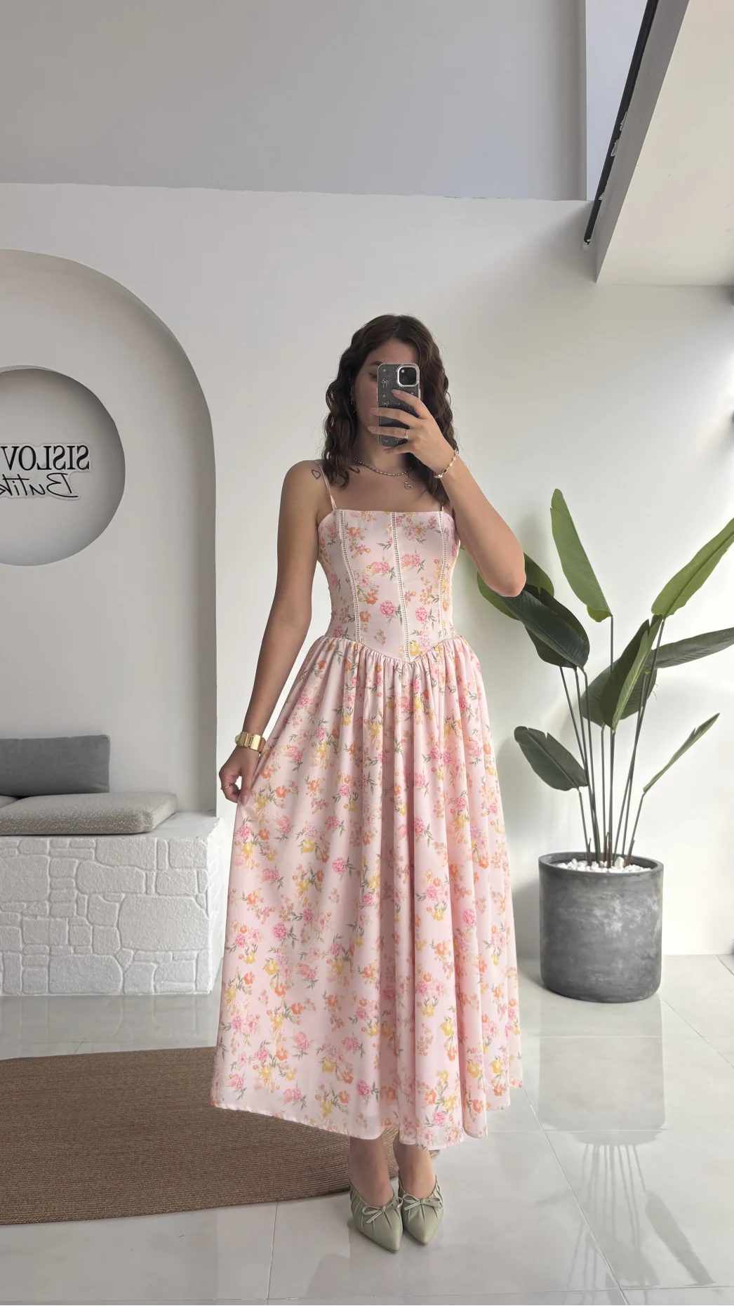 Paris Korse Detay Elbise - Pembe - 00673