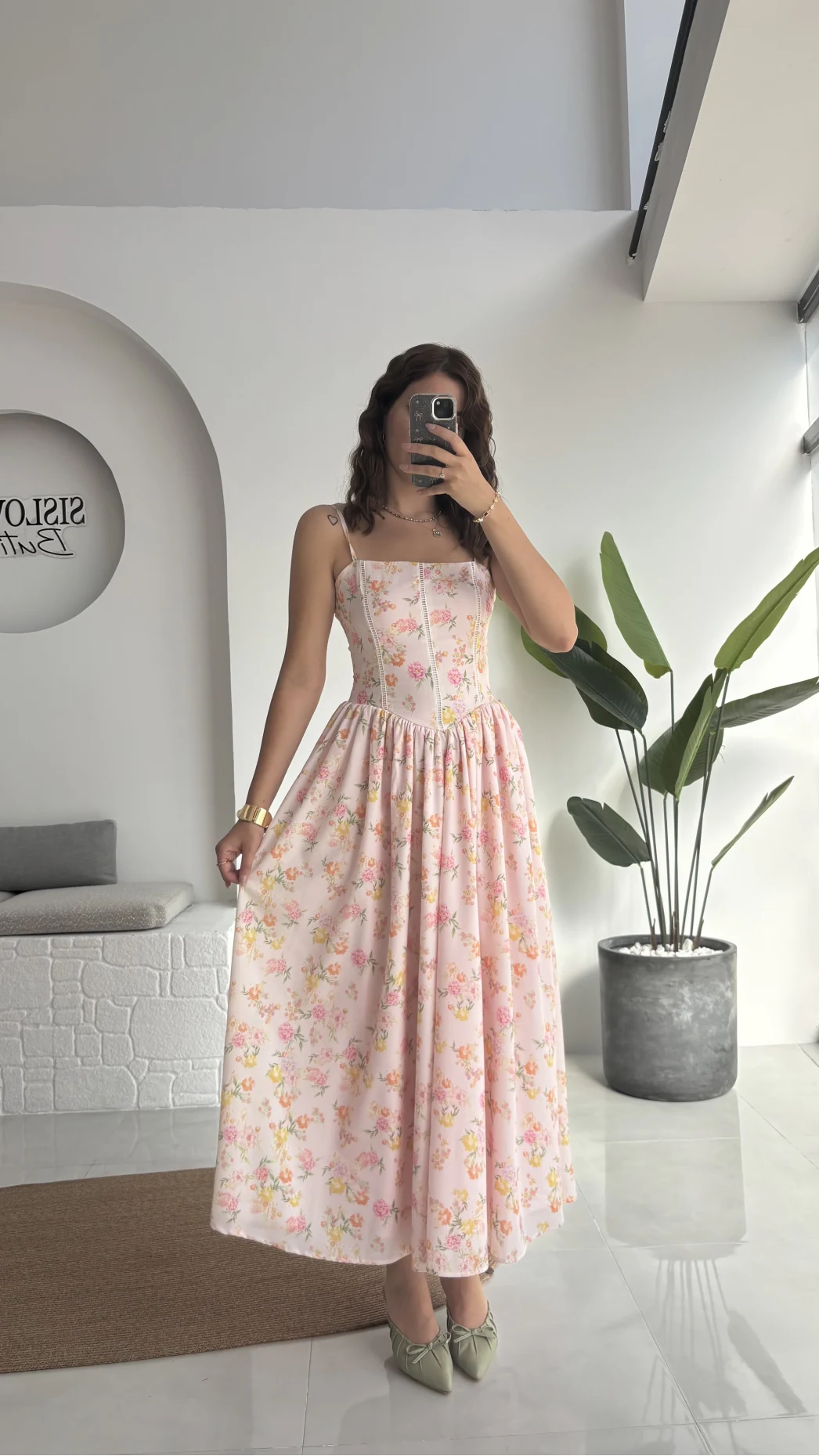 Paris Korse Detay Elbise - Pembe - 00673