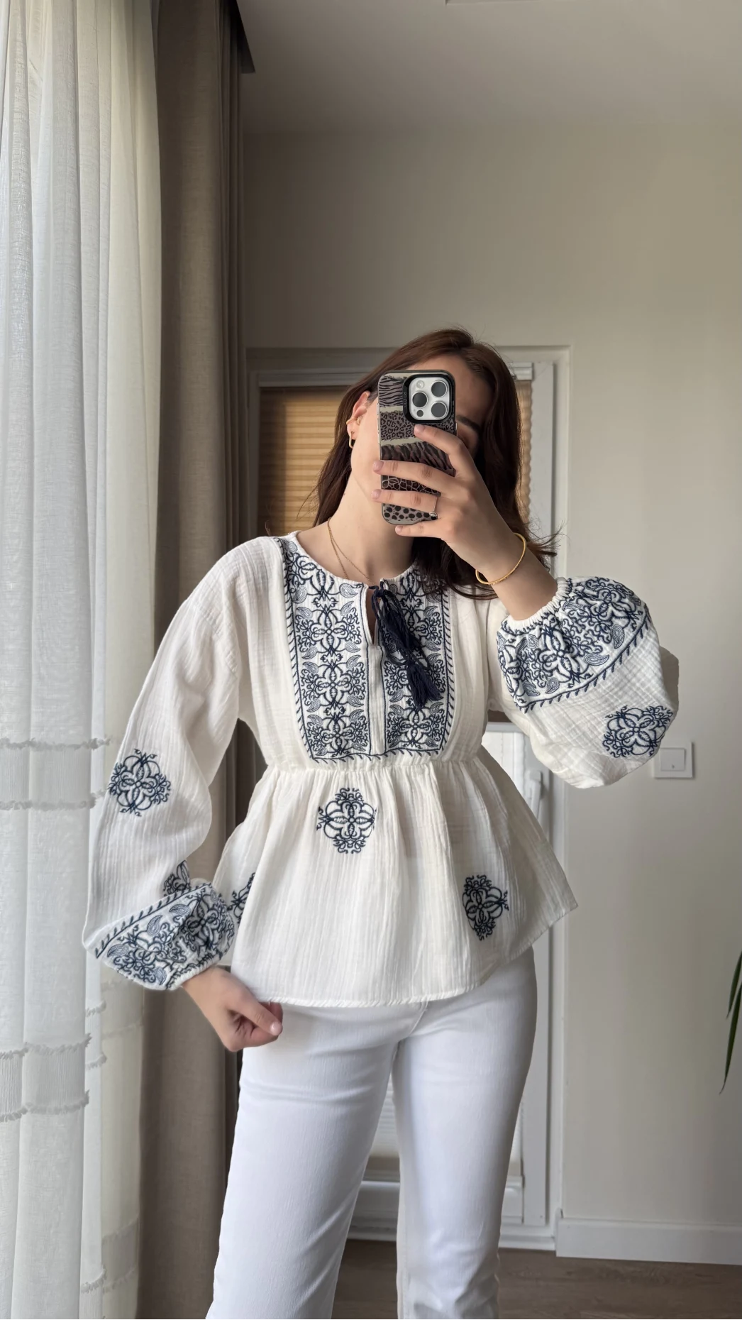 Parla Nakışlı Bluz - 1006