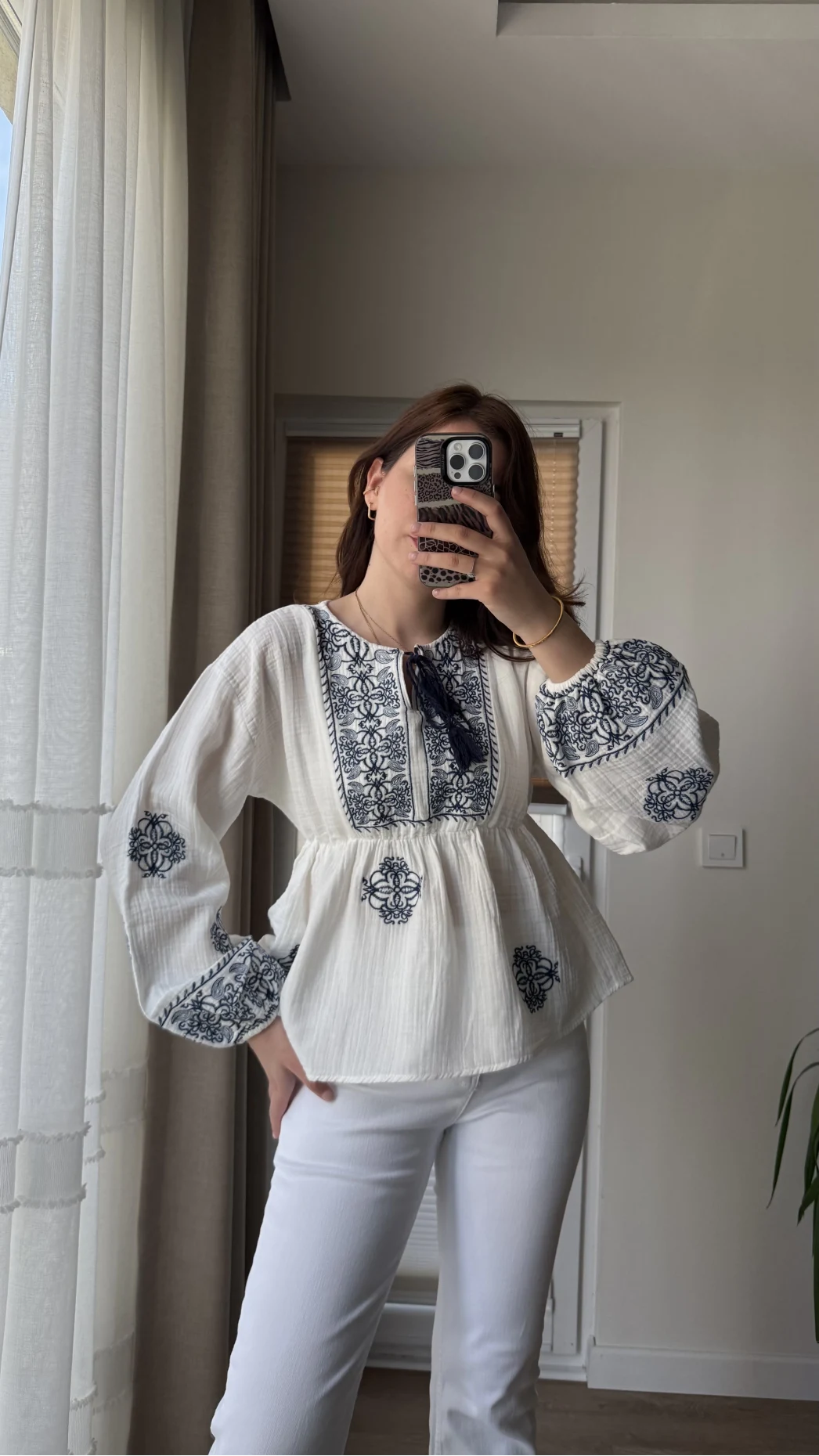 Parla Nakışlı Bluz - 1006