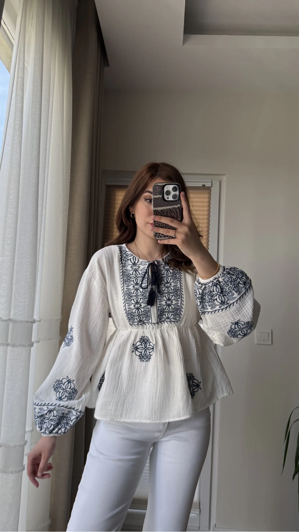 Parla Nakışlı Bluz - 1006