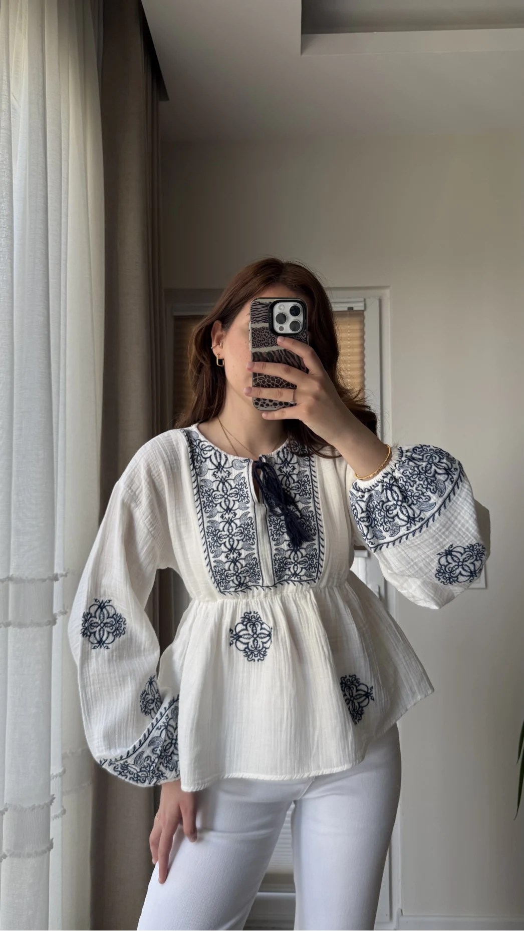 Parla Nakışlı Bluz - 1006