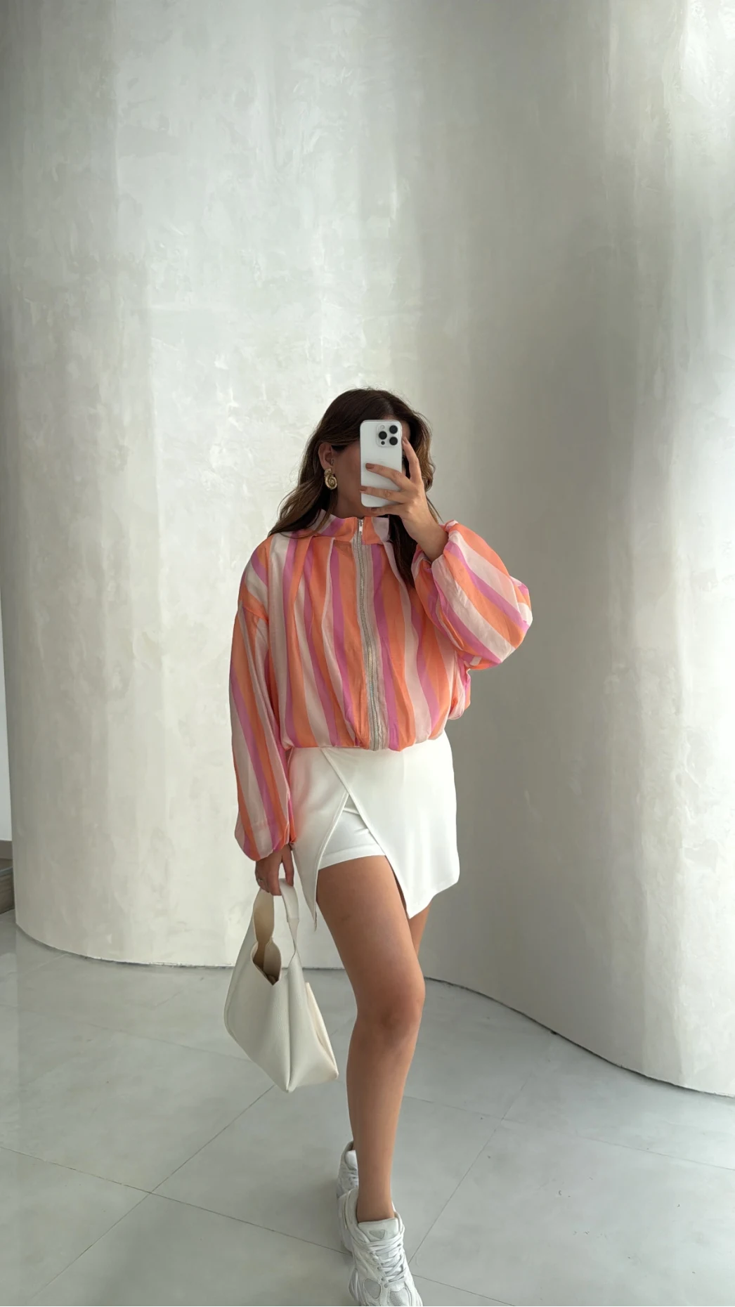 Pastel Çizgili Bomber Ceket - Kod: 4178