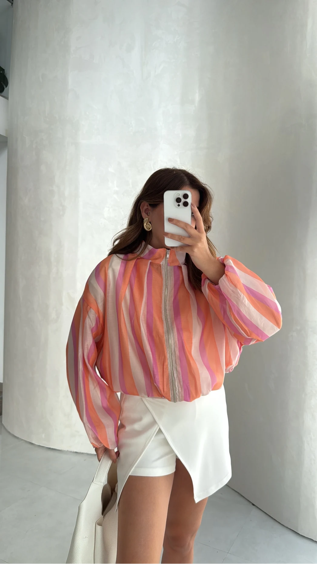 Pastel Çizgili Bomber Ceket - Kod: 4178