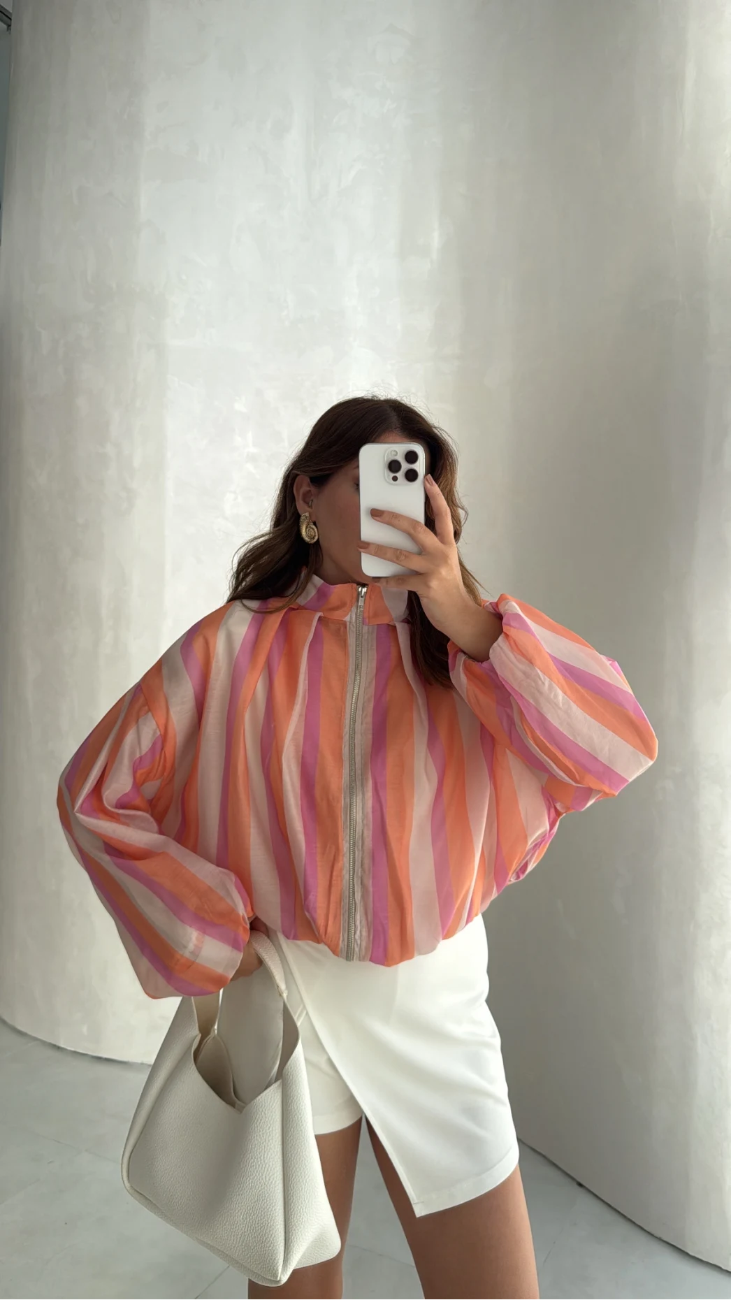 Pastel Çizgili Bomber Ceket - Kod: 4178