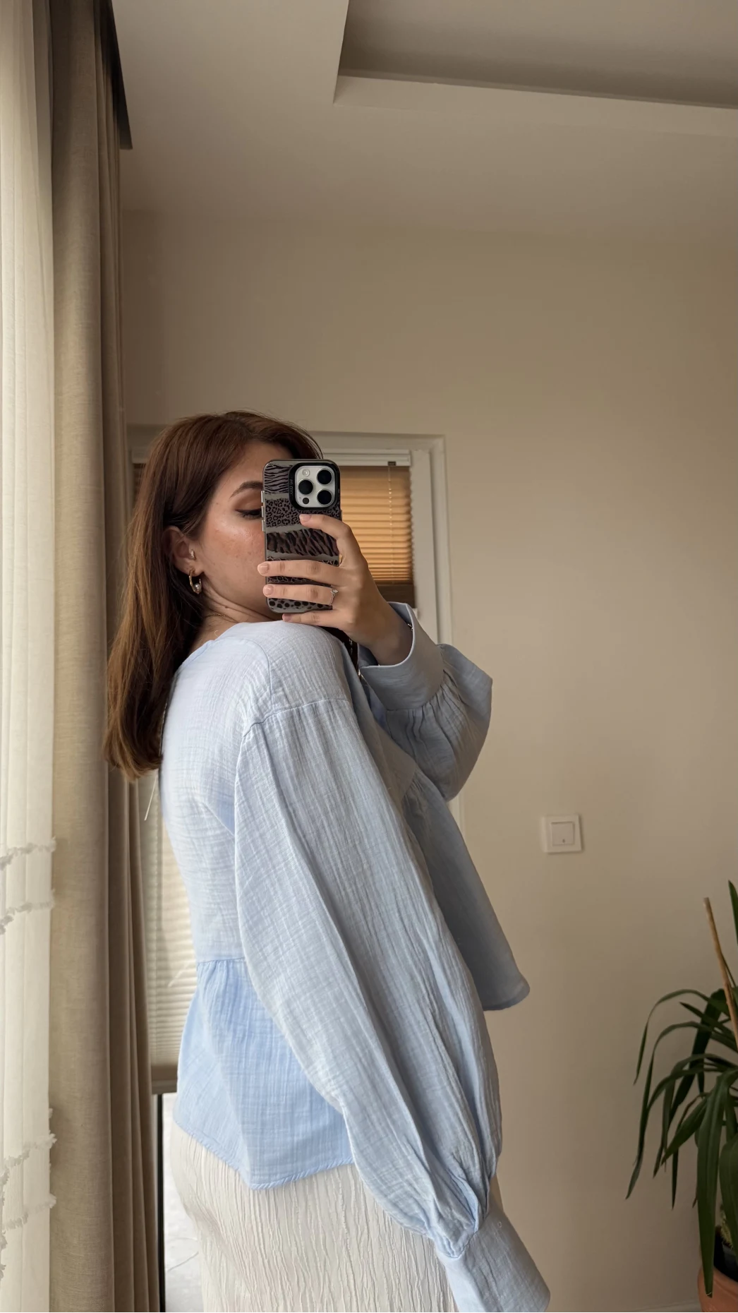 Payme Müslin Kumaş Bluz Bebe Mavisi 1003