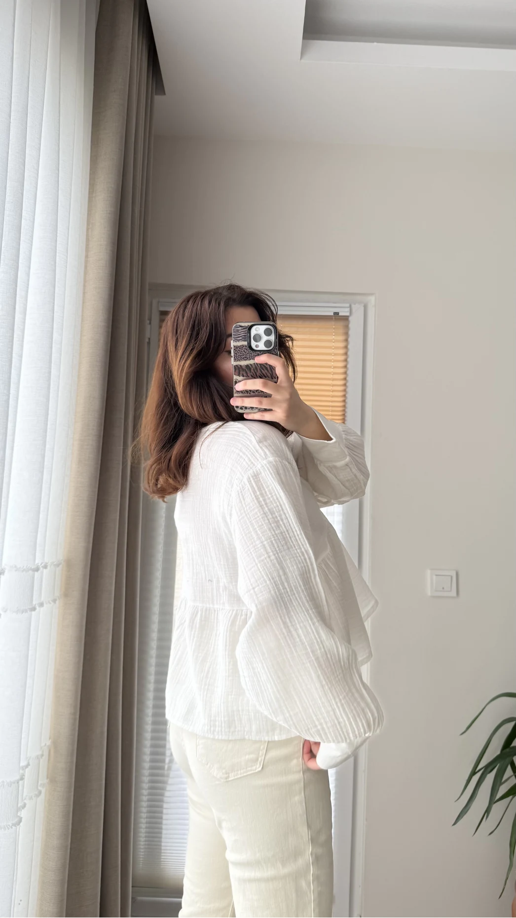 Payme Müslin Kumaş Bluz Beyaz 1003