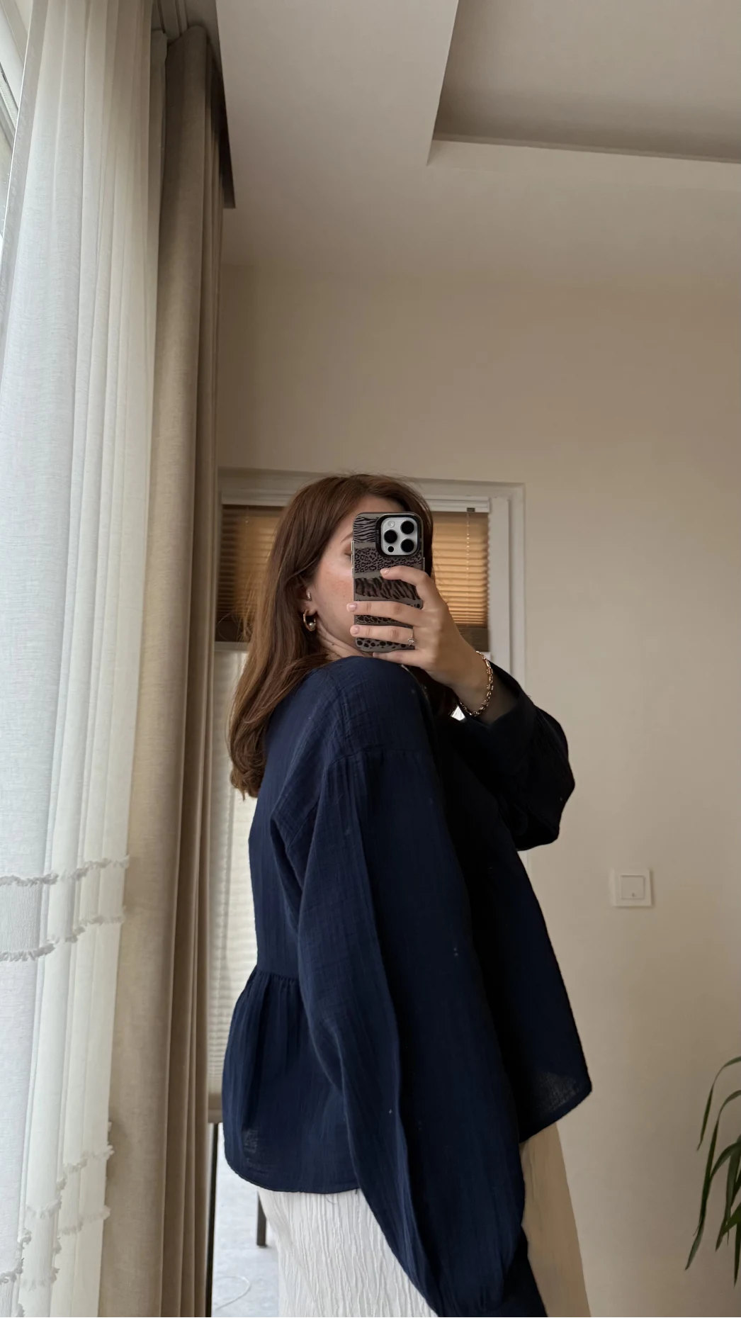 Payme Müslin Kumaş Bluz Lacivert 1003