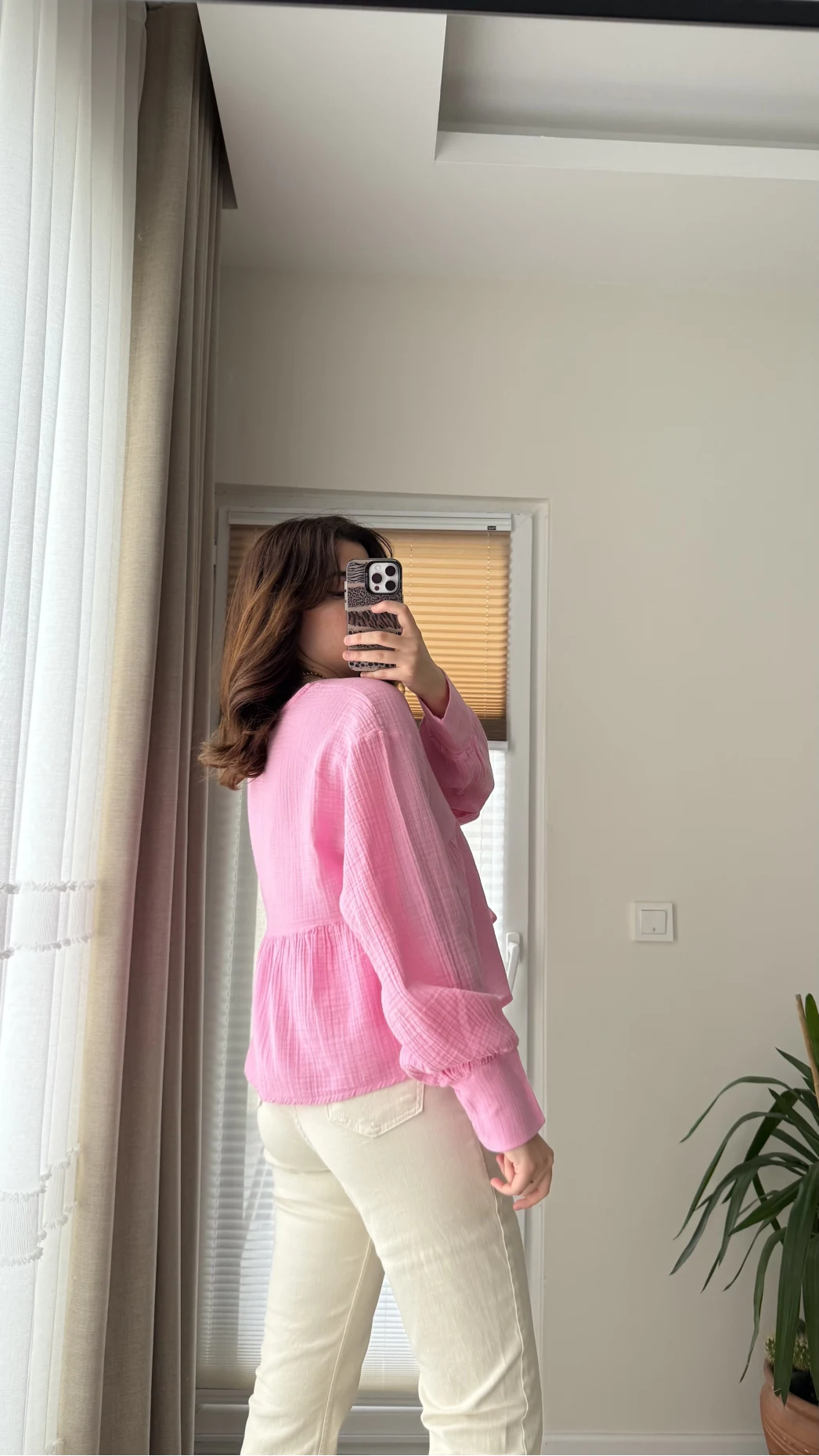 Payme Müslin Kumaş Bluz Pembe 1003