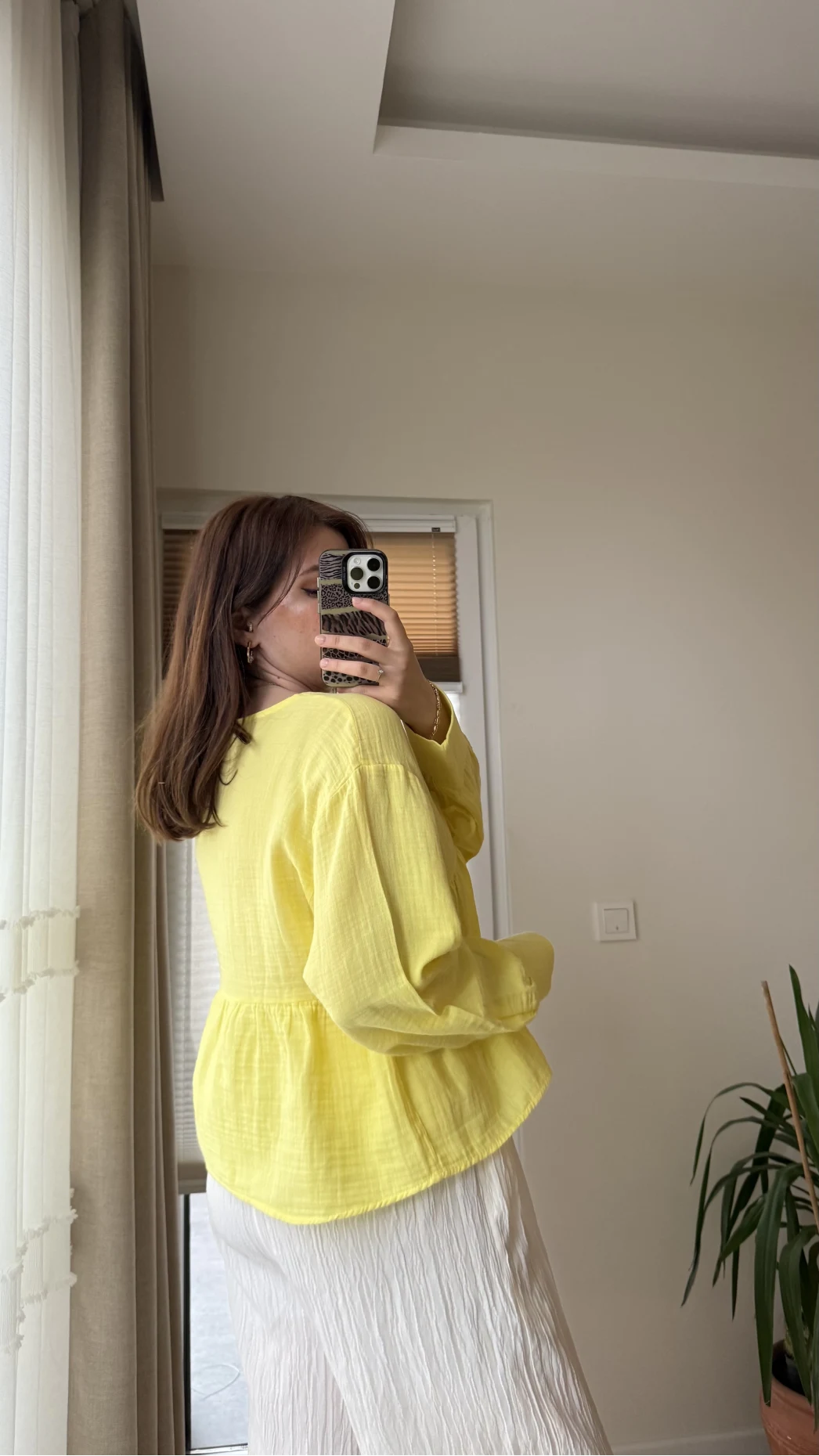 Payme Müslin Kumaş Bluz Sarı