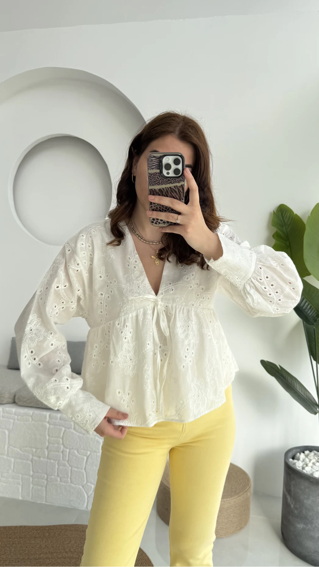 Payme Viskon Beyaz Bluz