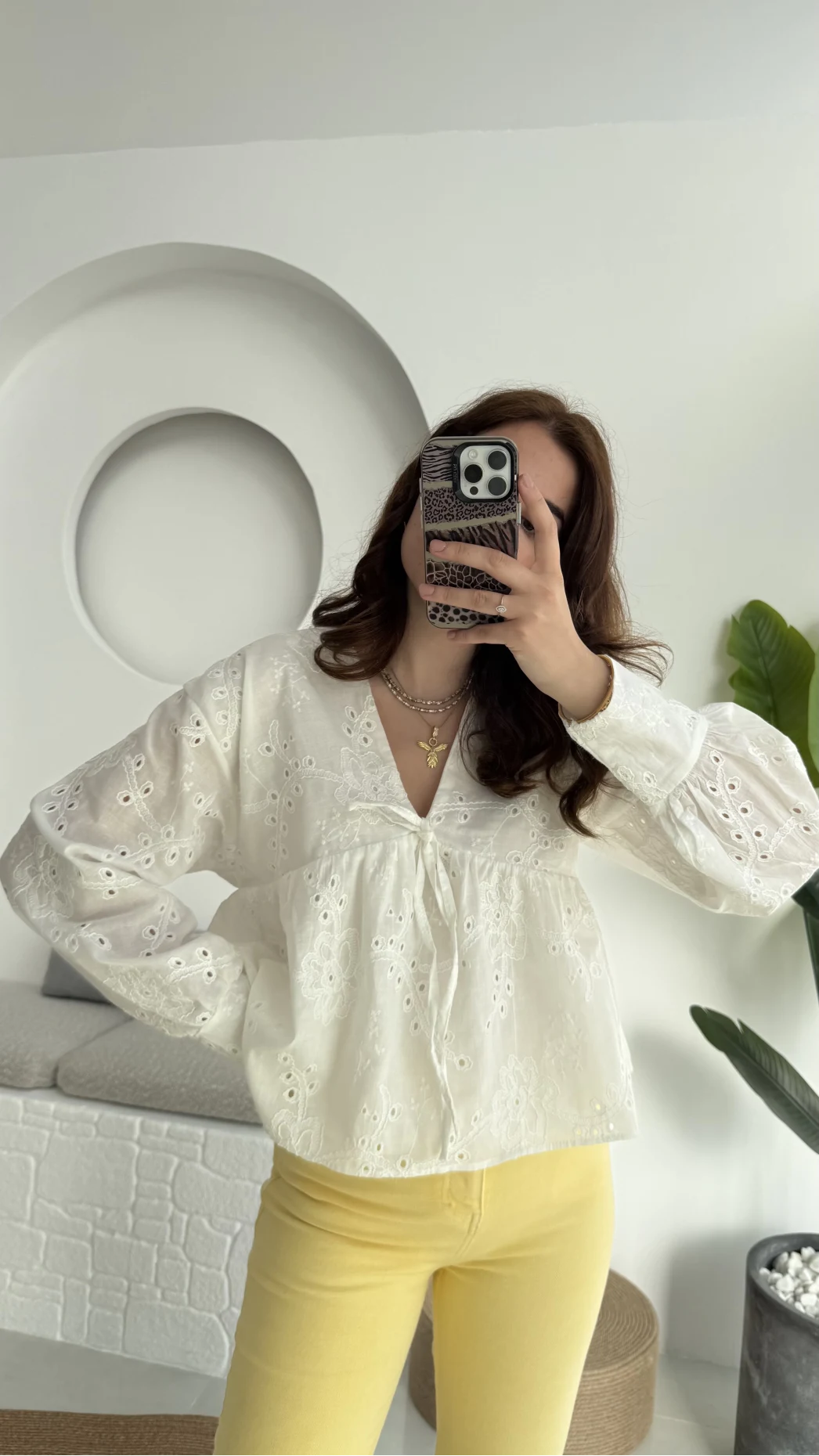 Payme Viskon Beyaz Bluz