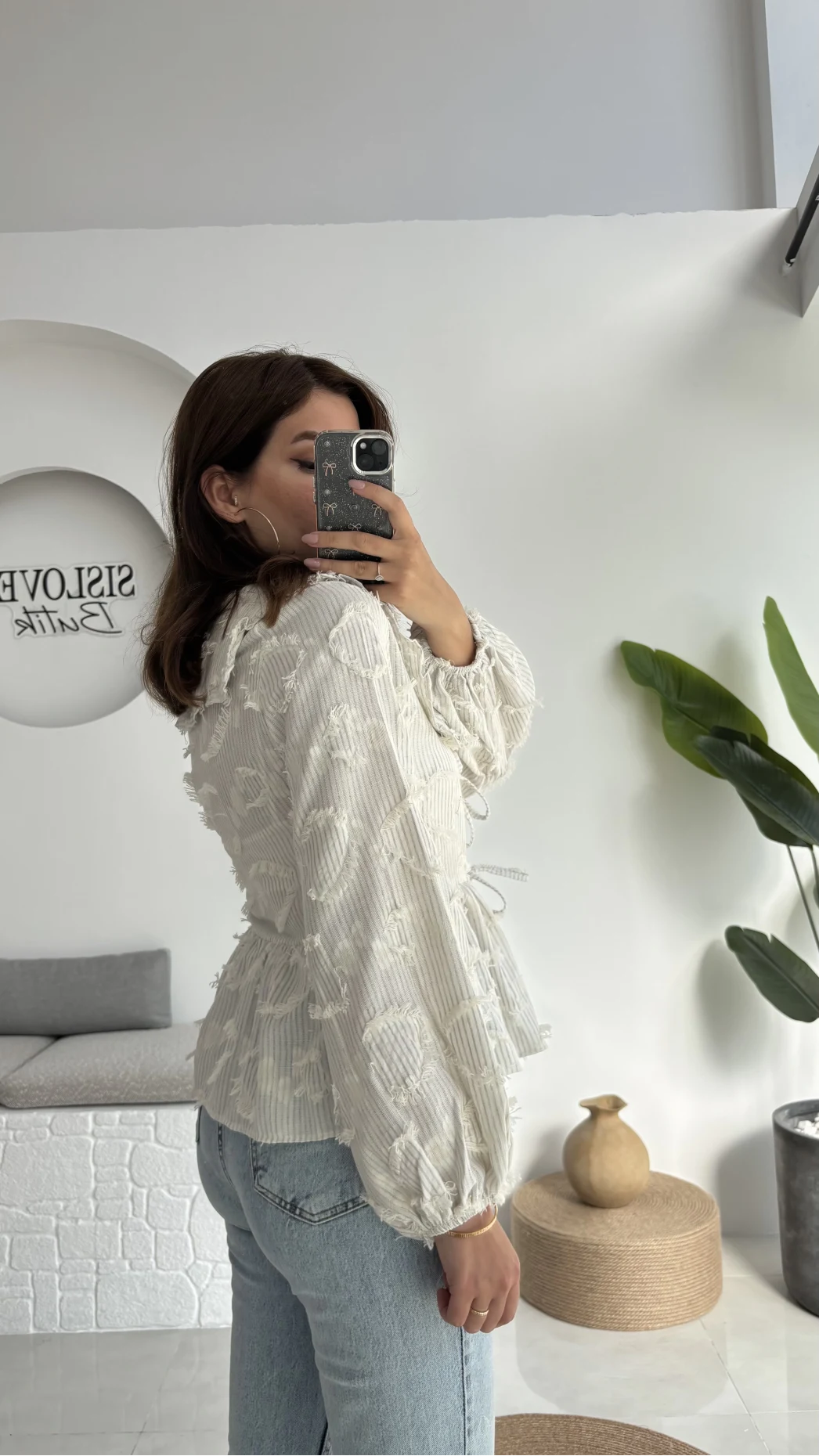 Pear Bebe Yaka Çizgili Bluz - Haki - 1035