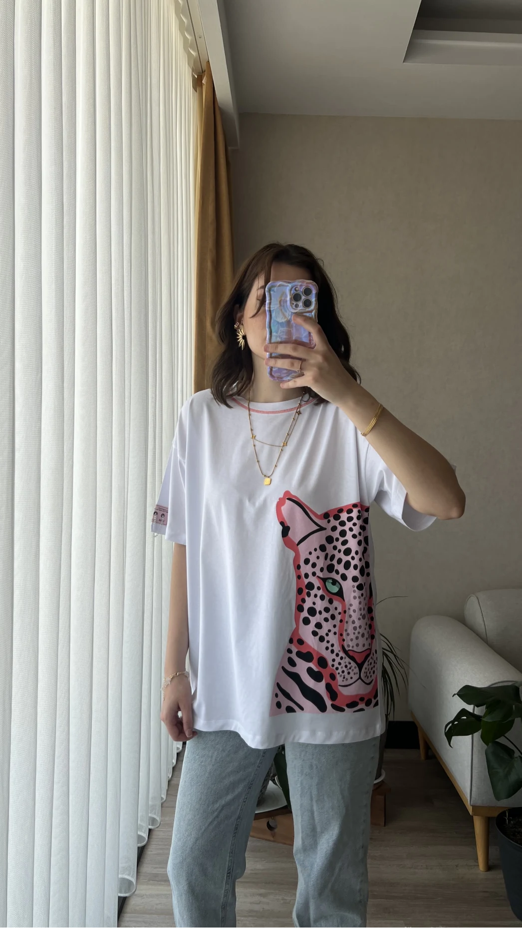 Pembe Kaplan T-Shirt