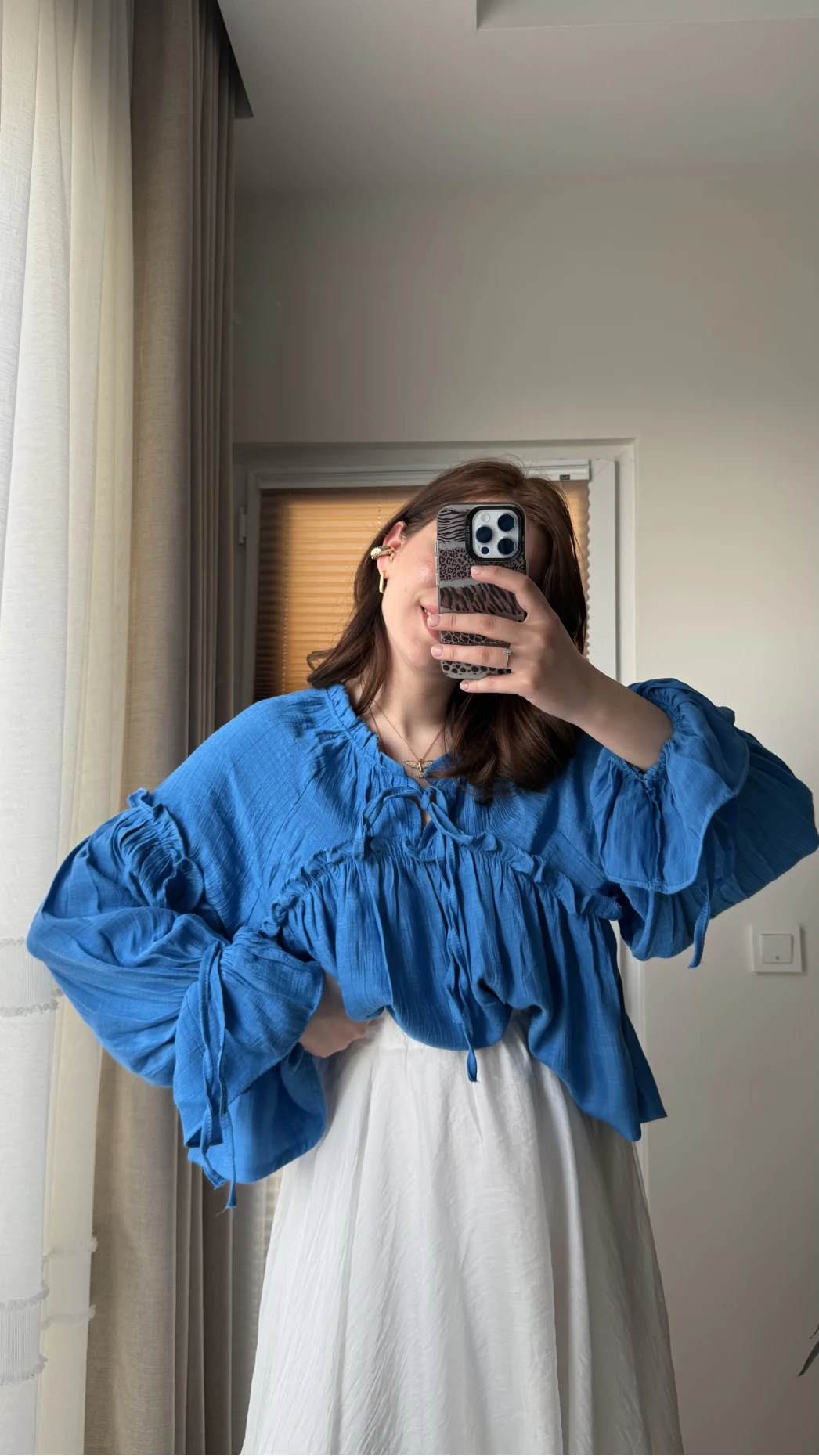 Peri Magic Serisi Özel Tasarım Bluz Saks Mavisi