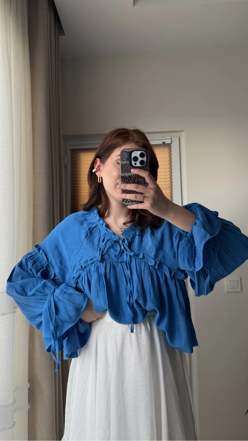 Peri Magic Serisi Özel Tasarım Bluz Saks Mavisi