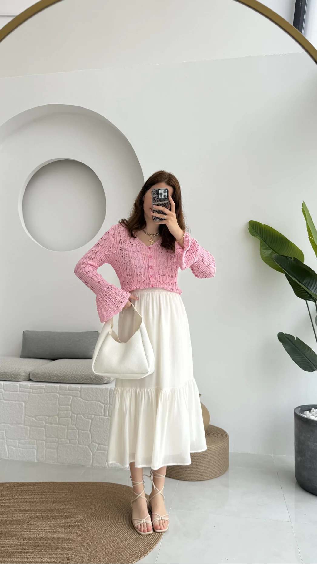 Piana Lastikli Etek Kırık Beyaz