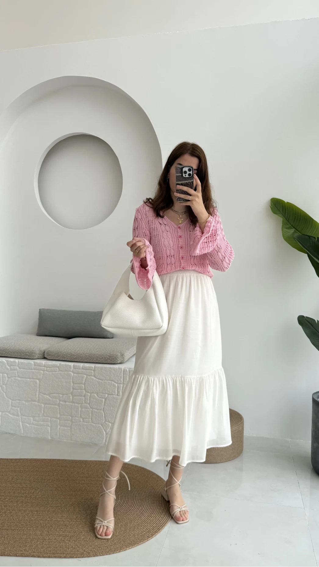 Piana Lastikli Etek Kırık Beyaz