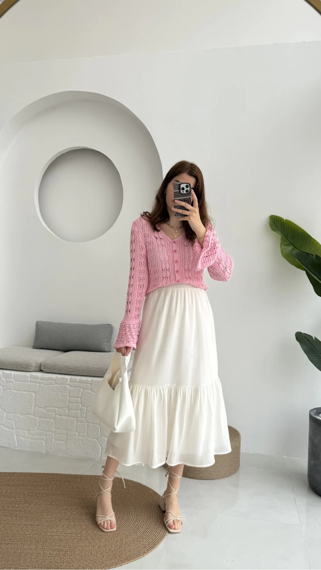 Piana Lastikli Etek Kırık Beyaz