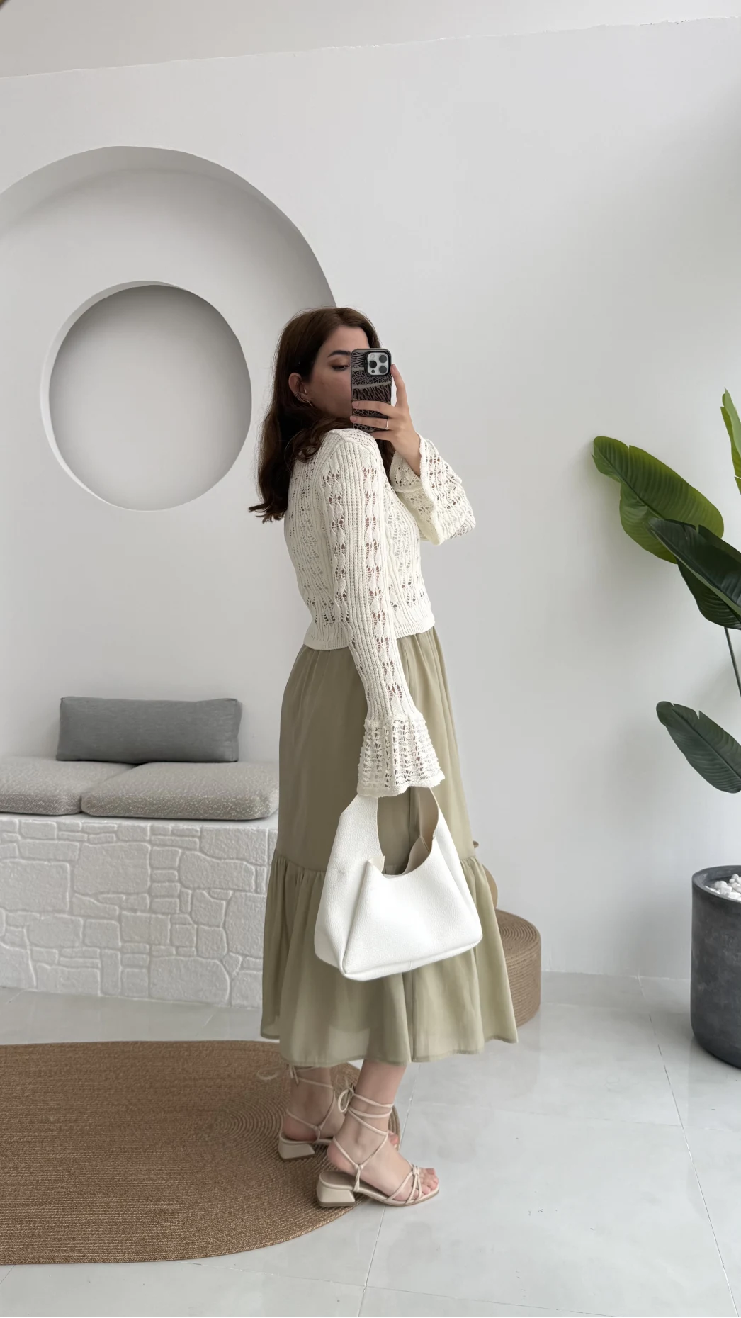 Piana Lastikli Etek Haki