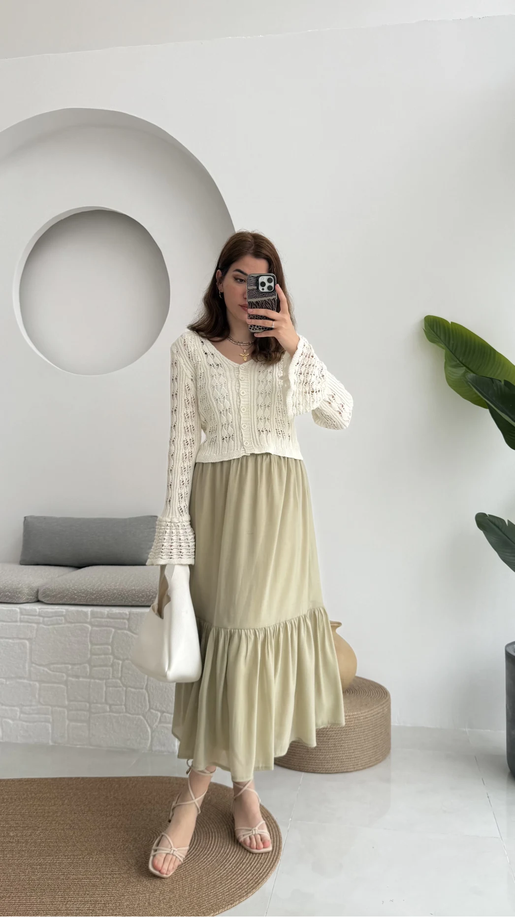 Piana Lastikli Etek Haki