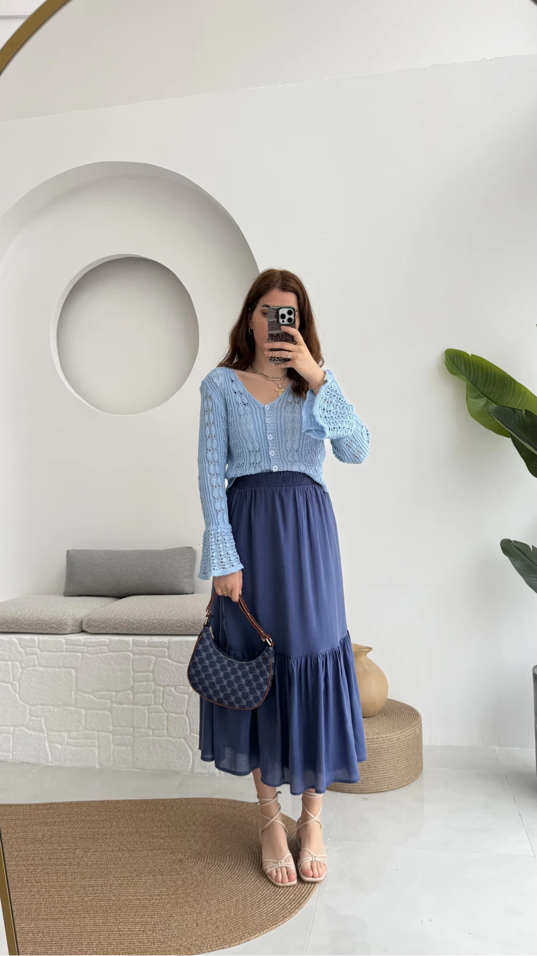 Piana Lastikli Etek Lacivert