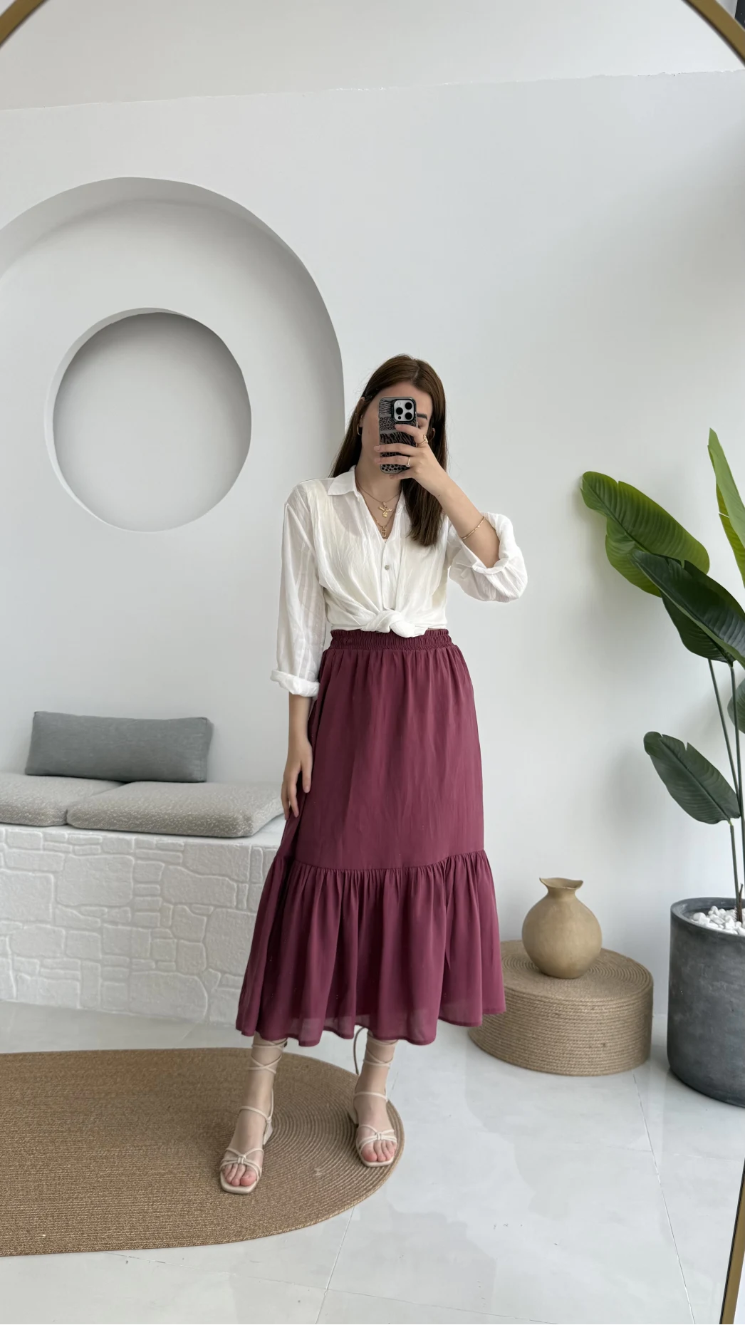 Piana Lastikli Etek Mürdüm