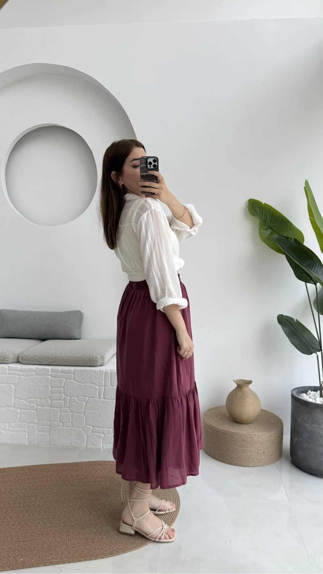 Piana Lastikli Etek Mürdüm