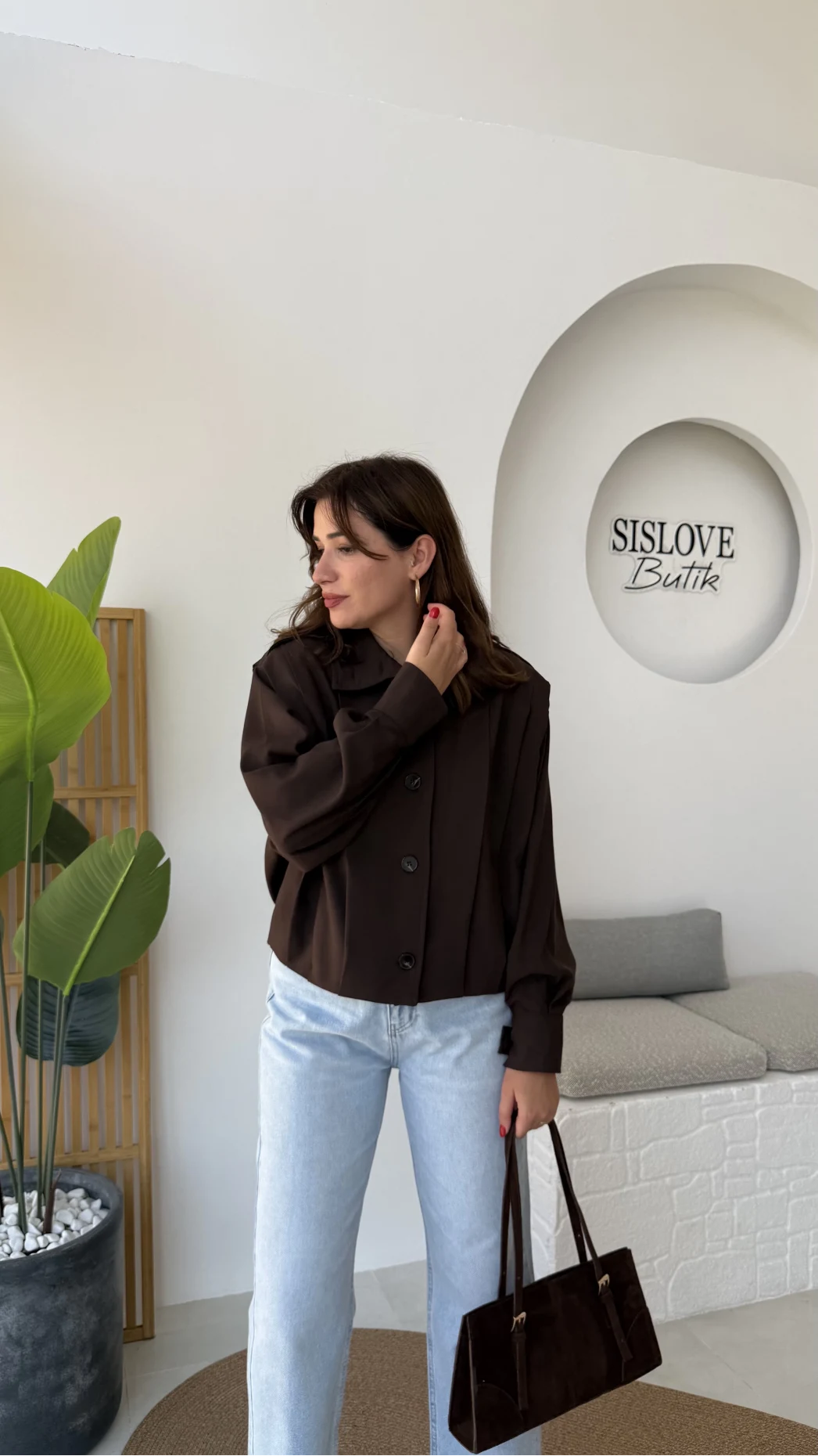 Pileli Trençkot - Kahverengi