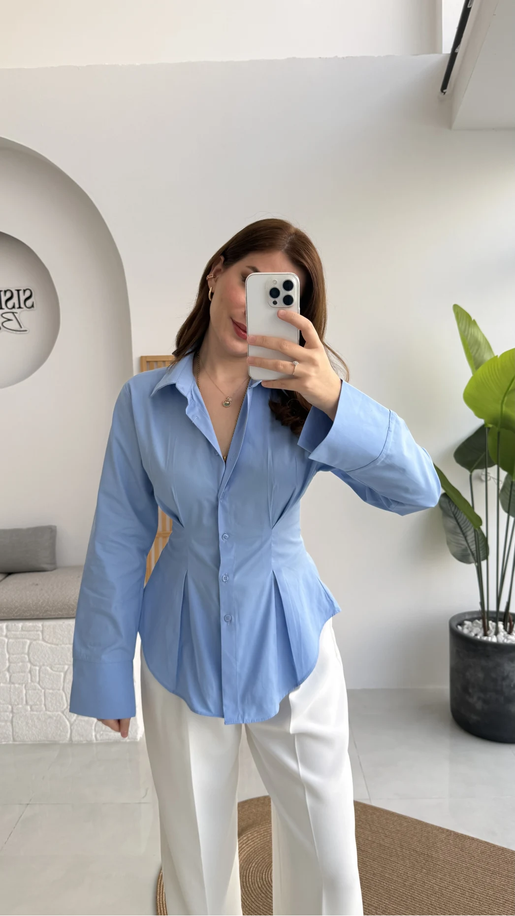 Pilili Gömlek - Mavi - Kod: 4965