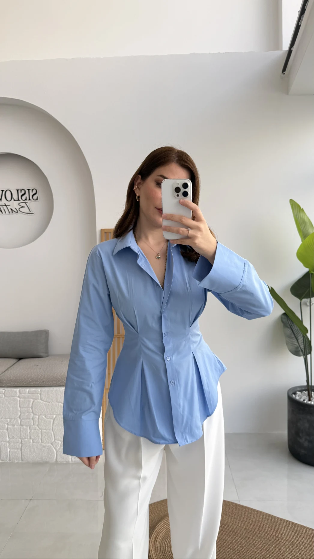 Pilili Gömlek - Mavi - Kod: 4965