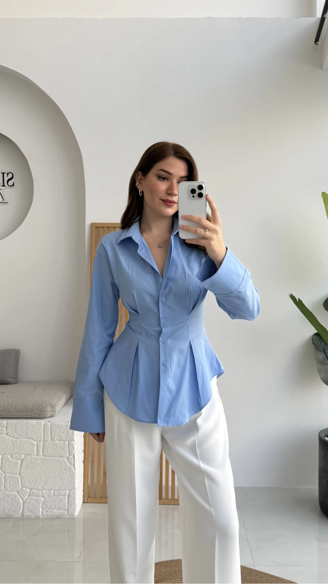 Pilili Gömlek - Mavi - Kod: 4965