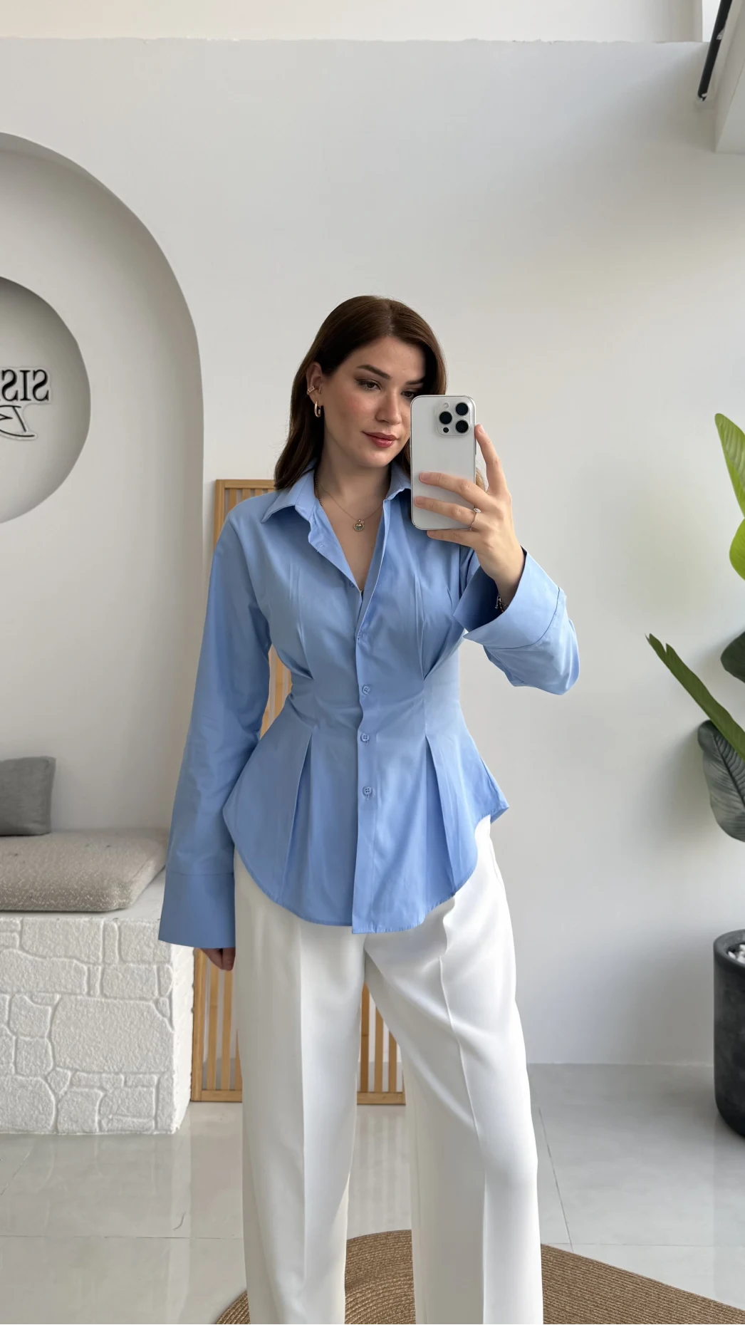 Pilili Gömlek - Mavi - Kod: 4965