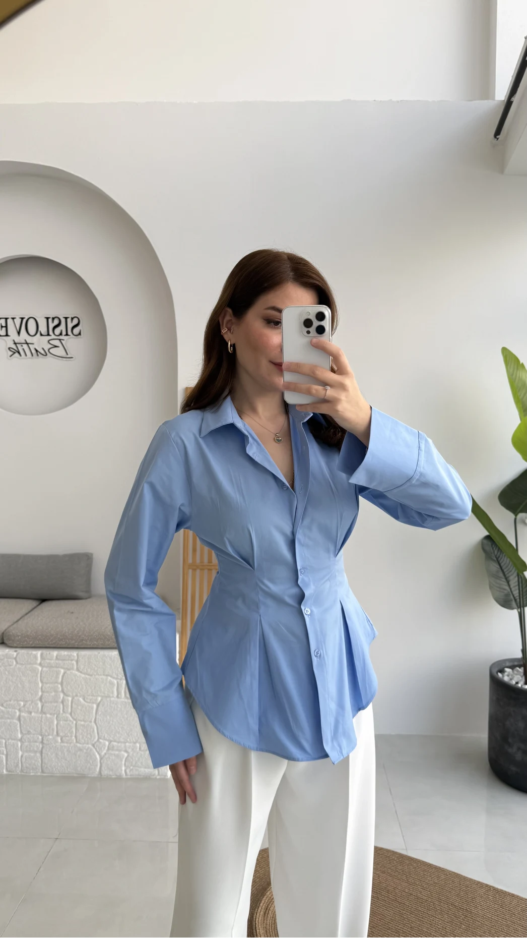 Pilili Gömlek - Mavi - Kod: 4965