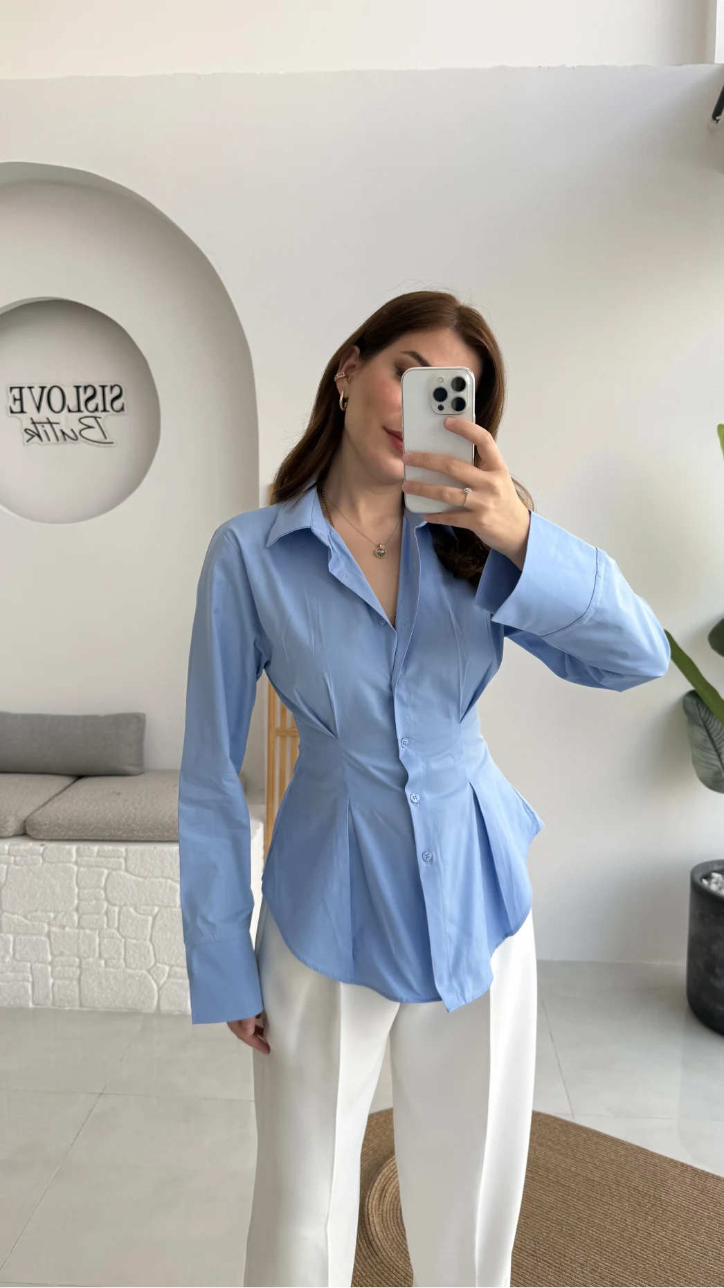 Pilili Gömlek - Mavi - Kod: 4965