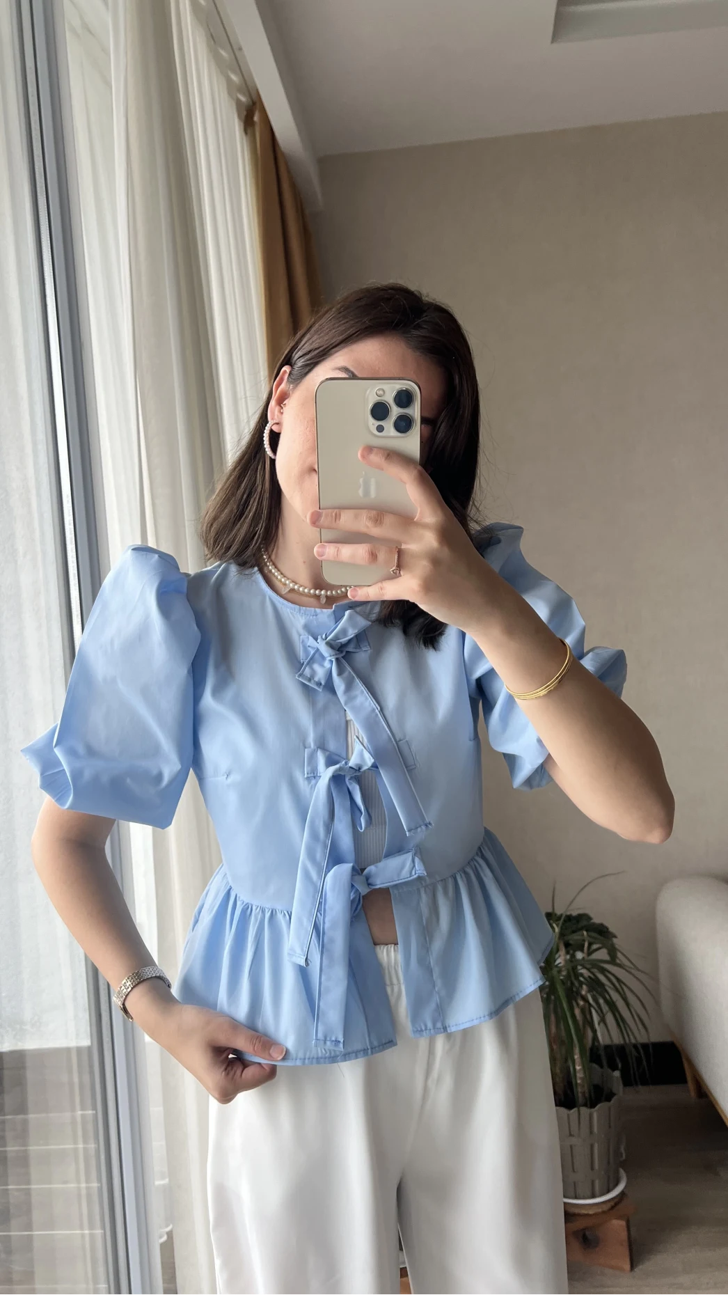 DAR KALIP! Pinella Mavi Gömlek