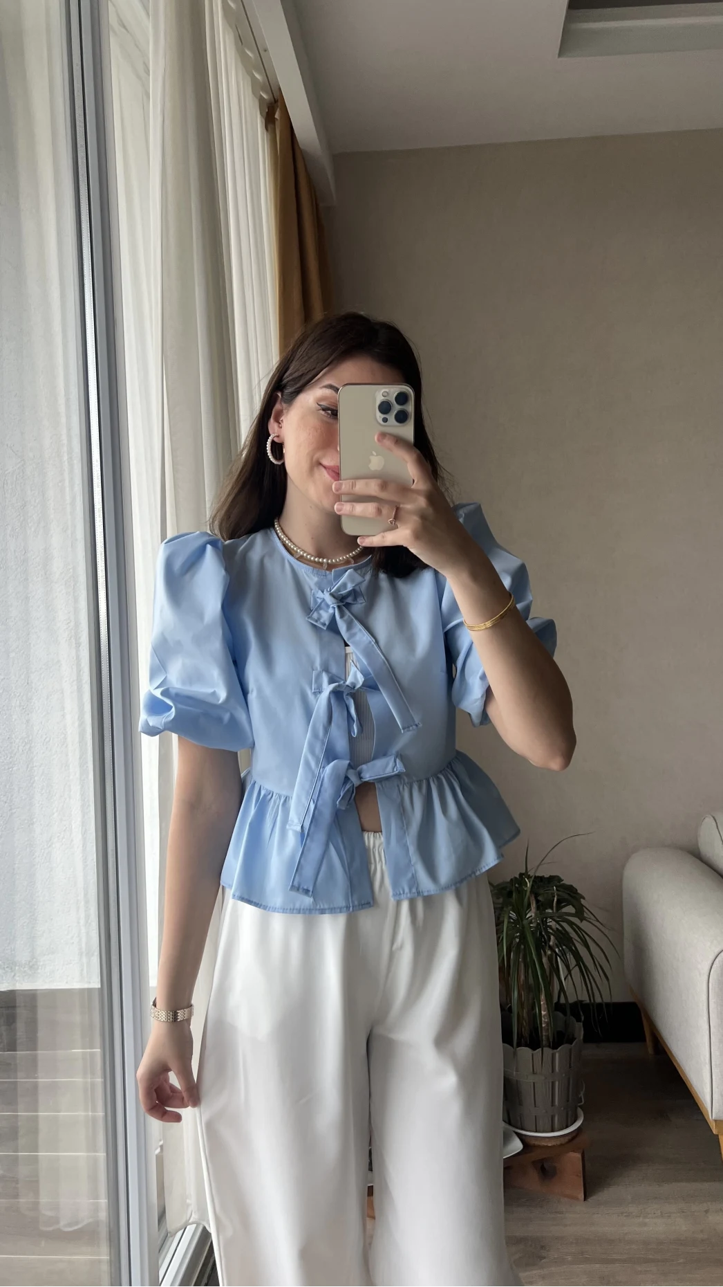 DAR KALIP! Pinella Mavi Gömlek