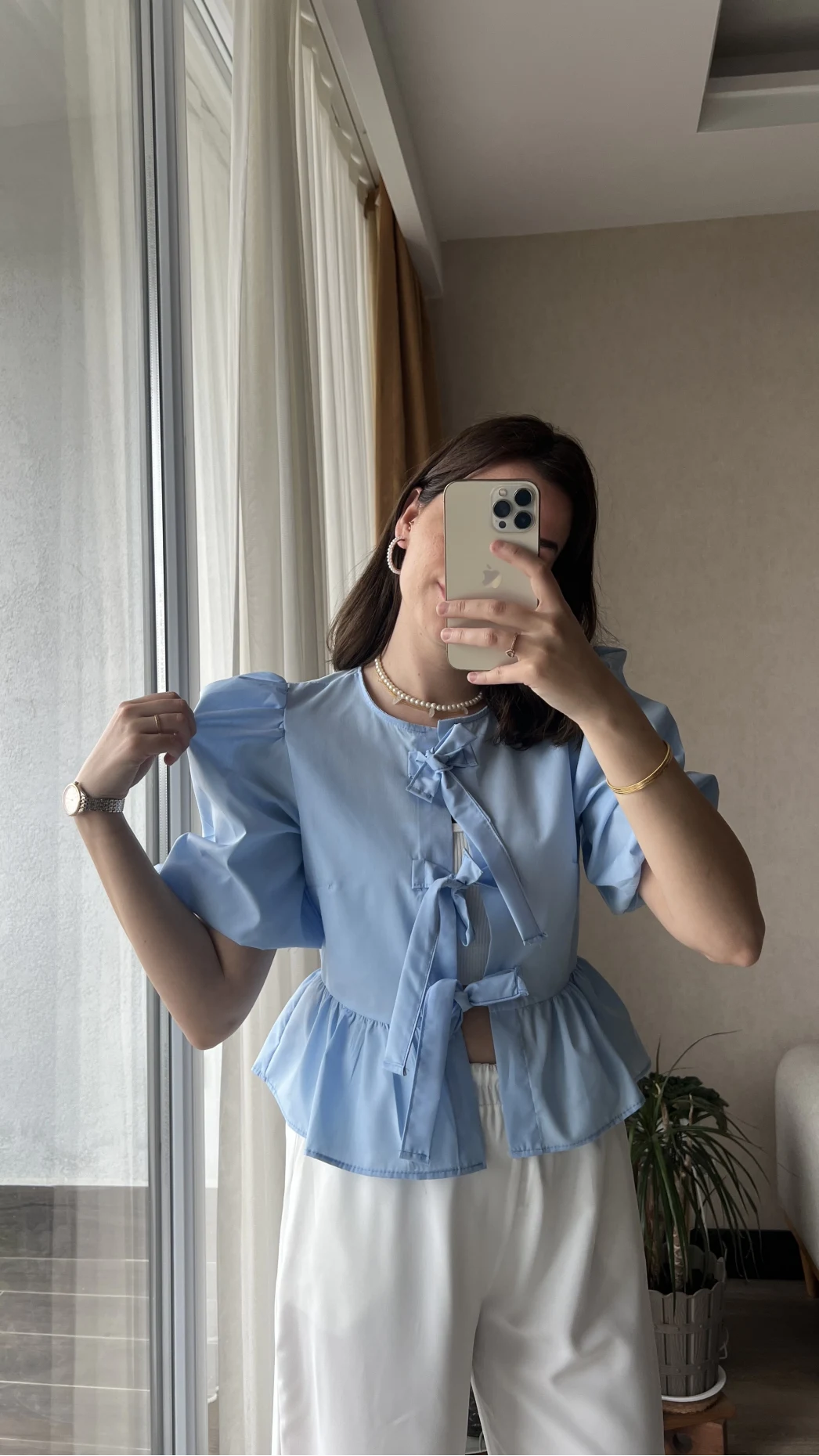 DAR KALIP! Pinella Mavi Gömlek