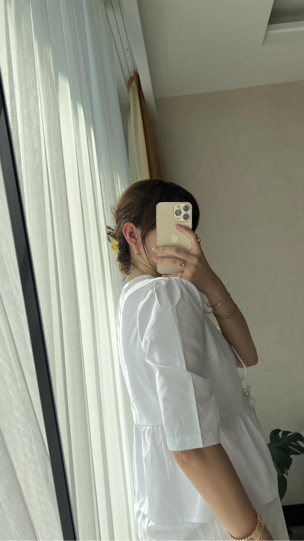 Pinella Serisi Yakasız Gömlek Beyaz