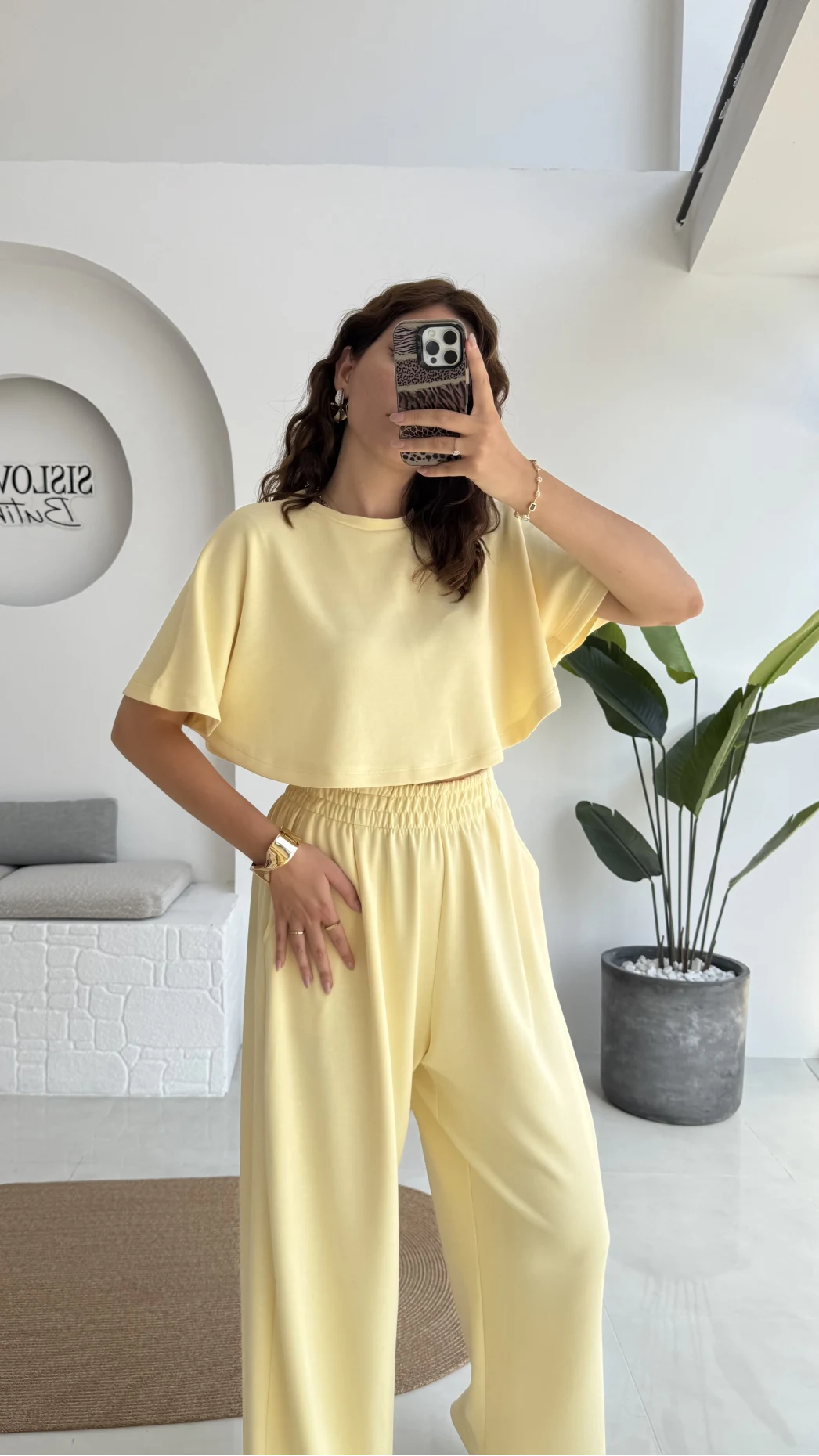 Pinky Yarasa Kol Eşofman Takımı - Sarı