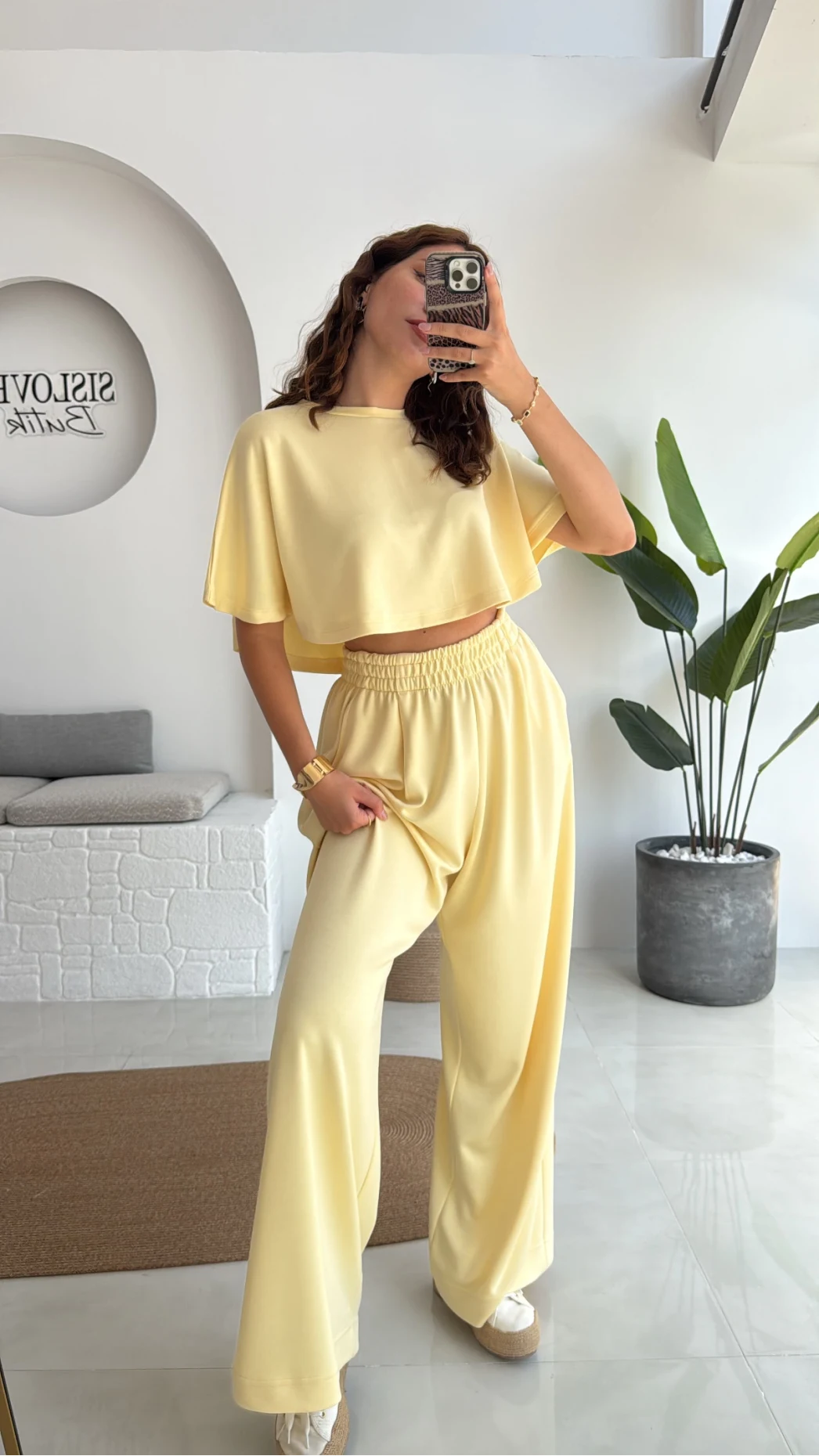 Pinky Yarasa Kol Eşofman Takımı - Sarı