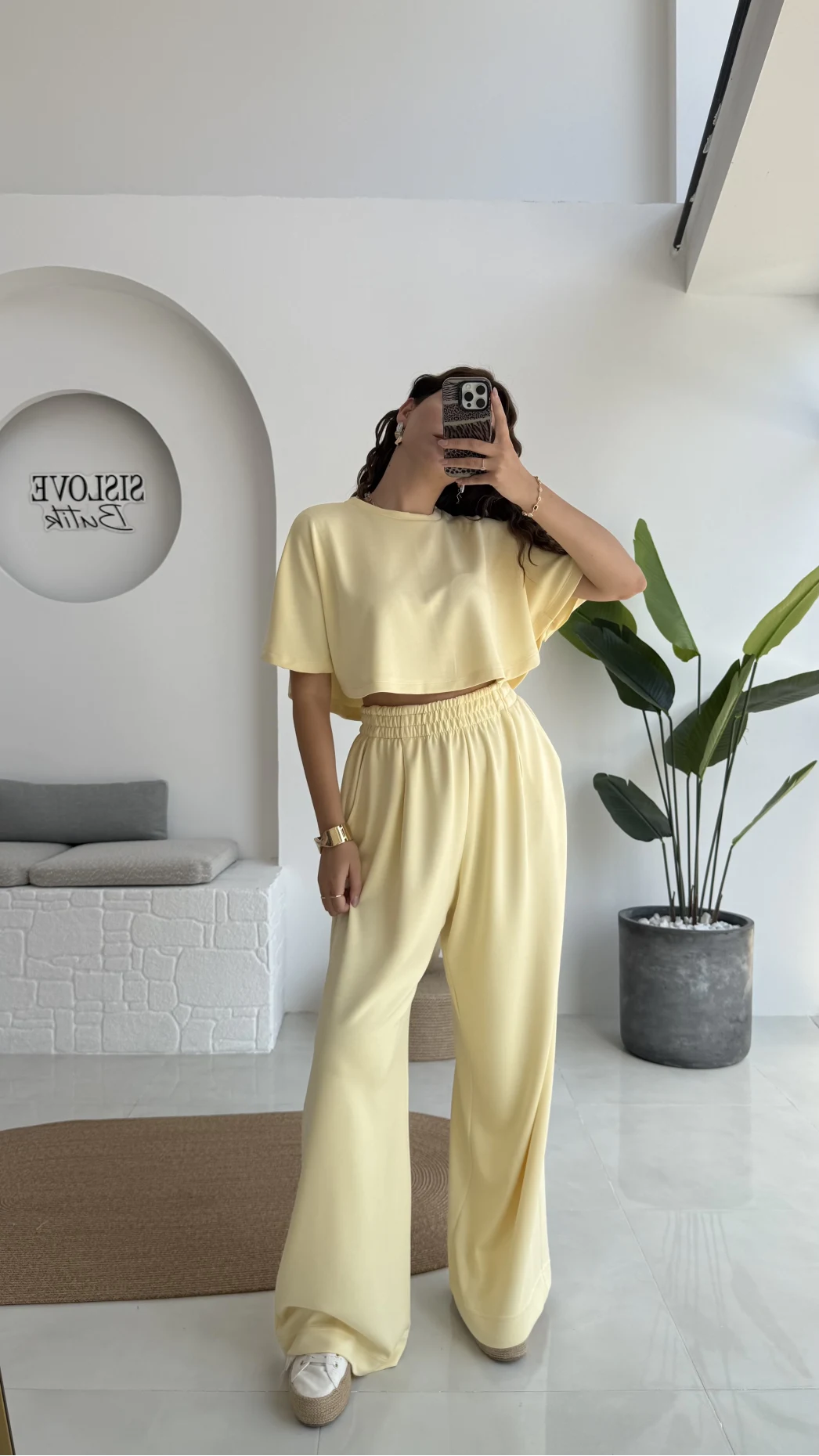 Pinky Yarasa Kol Eşofman Takımı - Sarı