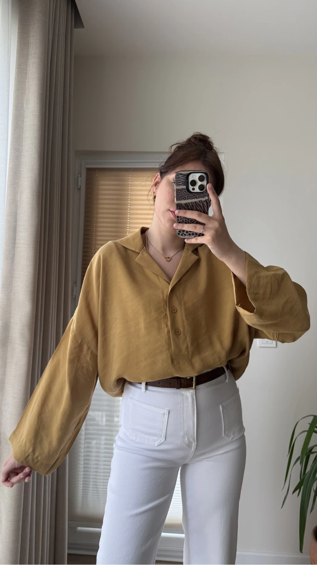 Polo Yaka Bluz Hardal