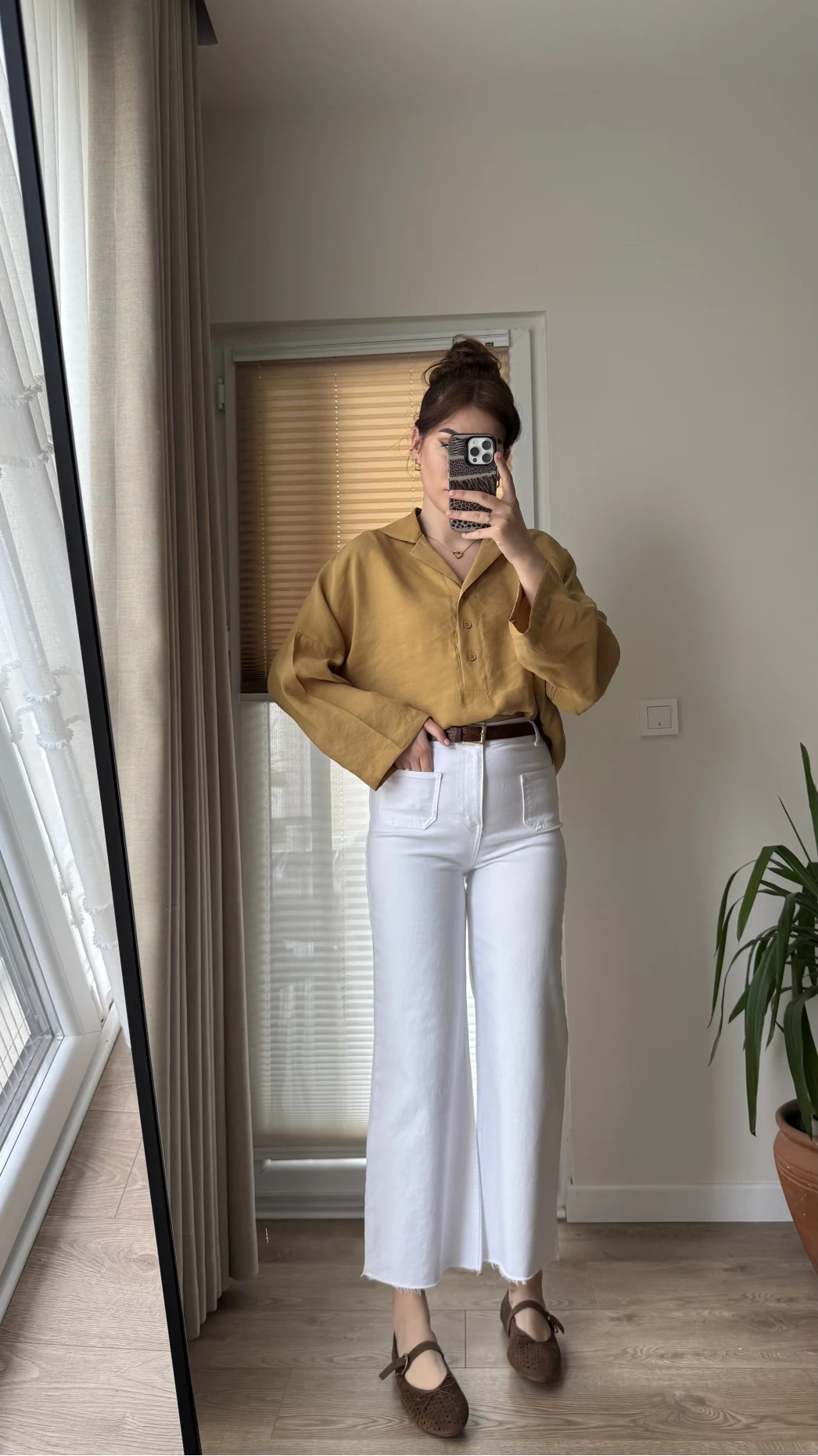 Polo Yaka Bluz Hardal